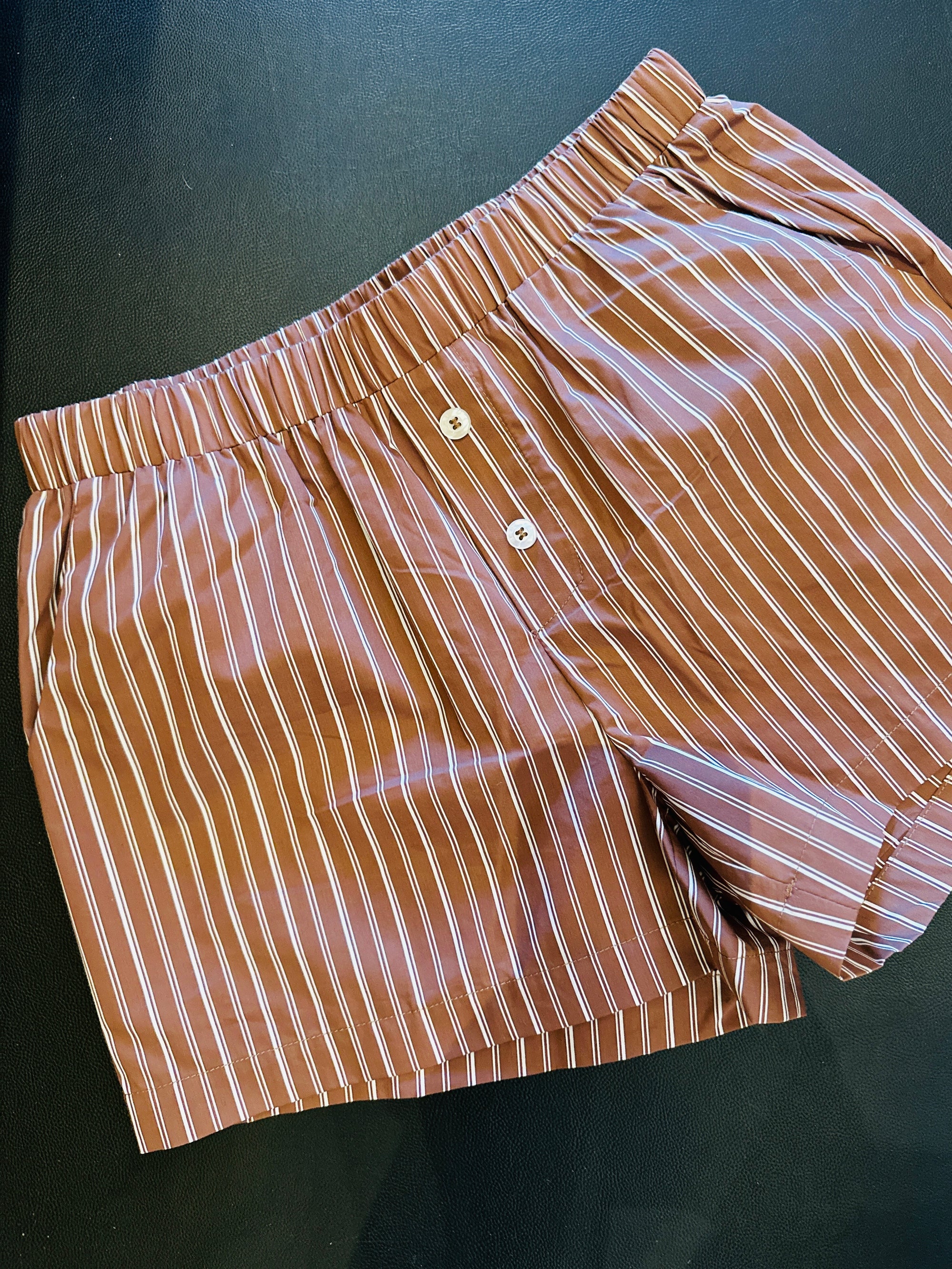 Stripe Boxer Shorts - Mocha