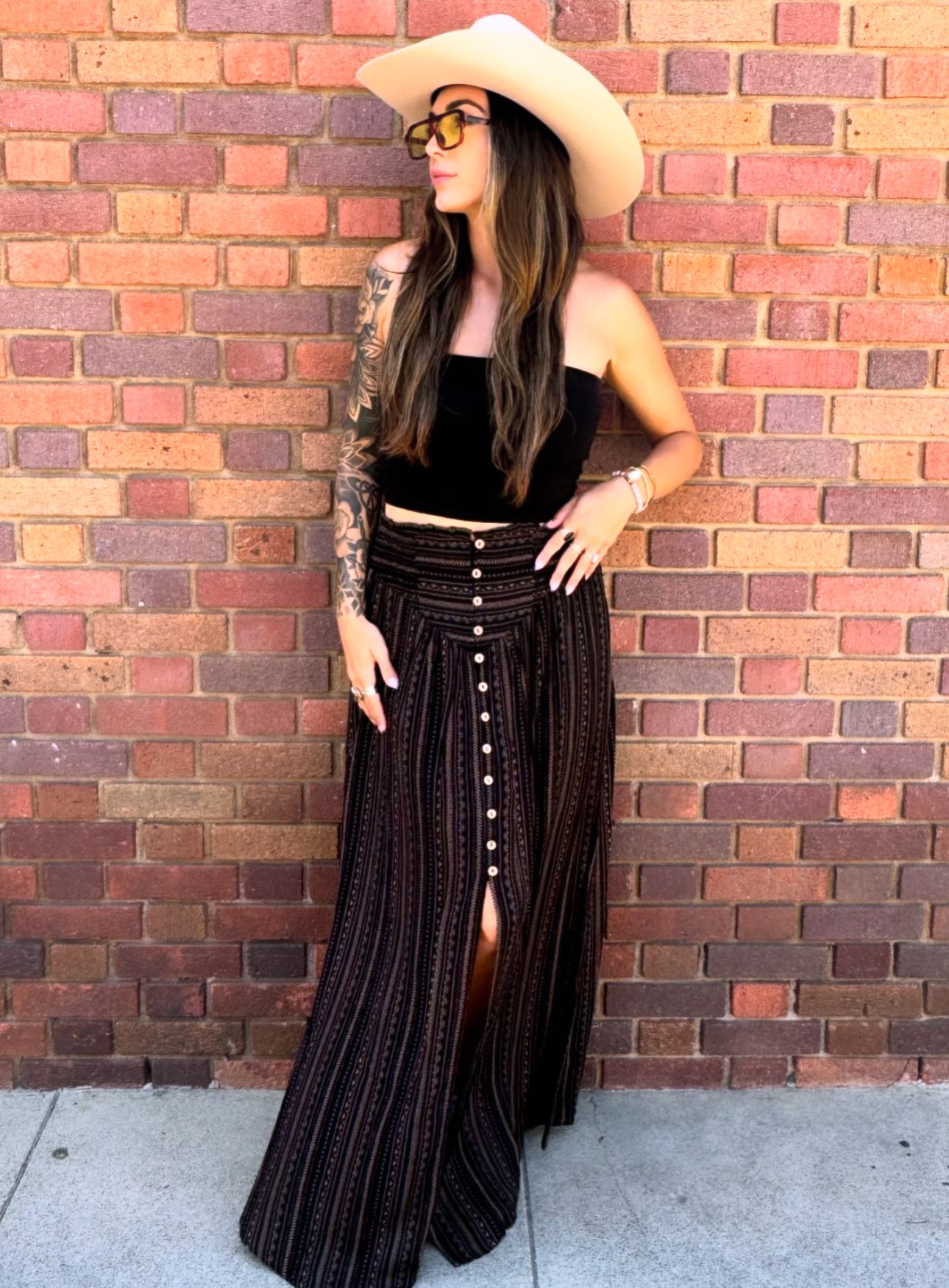 Aztec Stripe Maxi Skirt