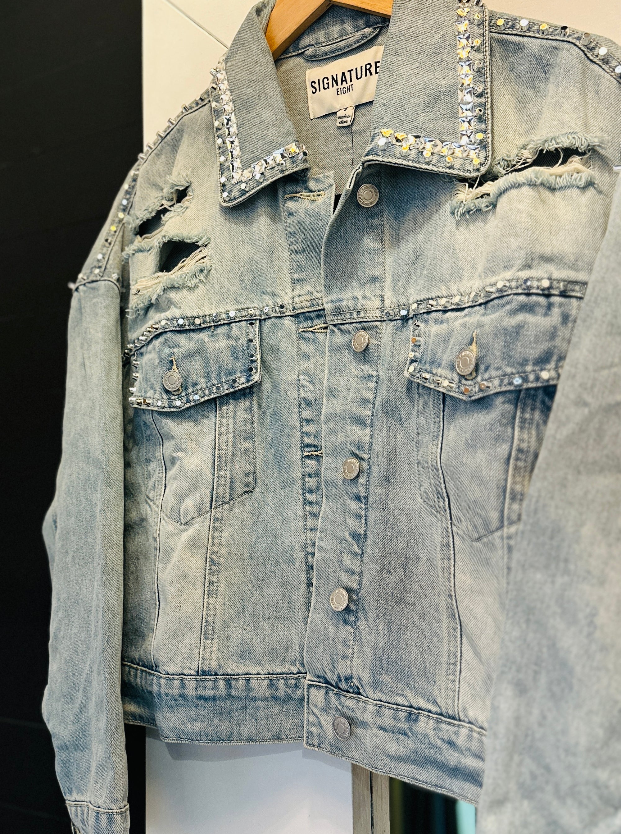 Studded Thrashed Denim Jacket