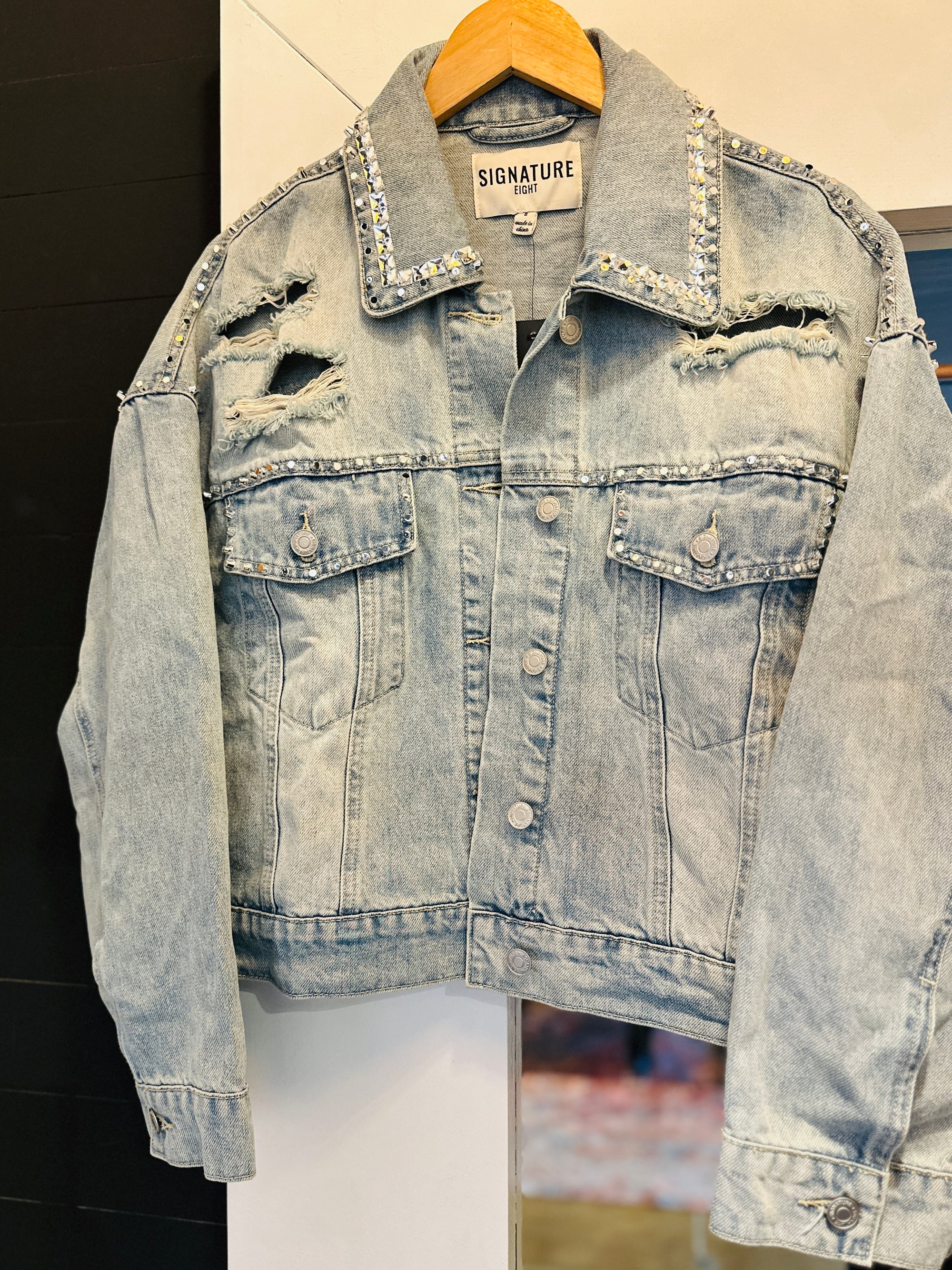 Studded Thrashed Denim Jacket