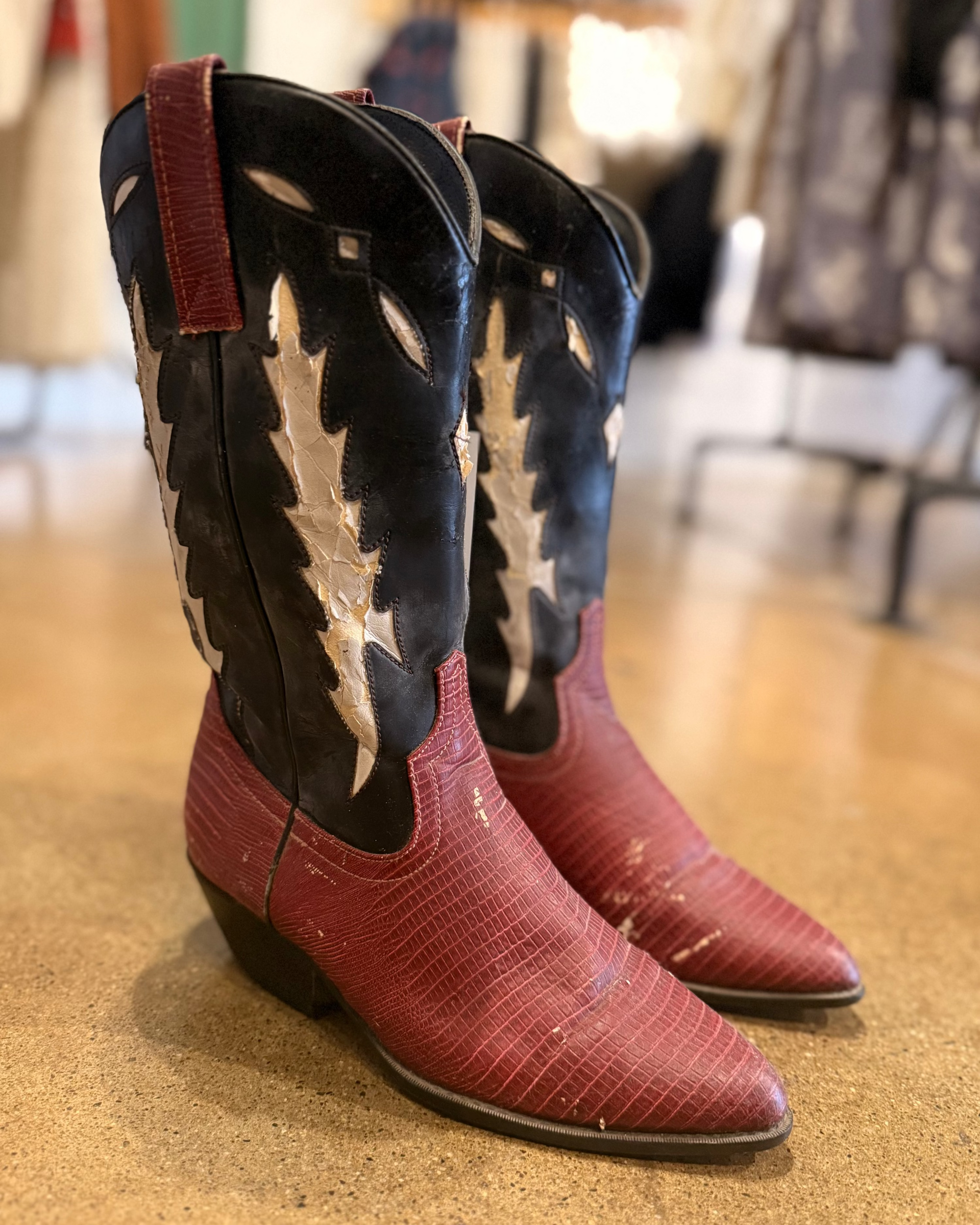 Vintage Red / Black Cowboy Boot