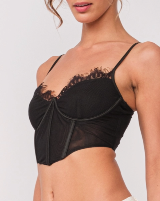 Corset Lace Bralette - Black