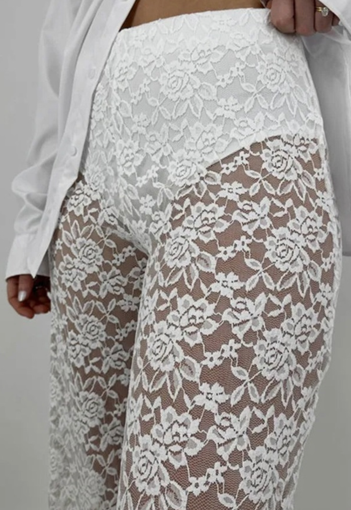 Lace Flare - White