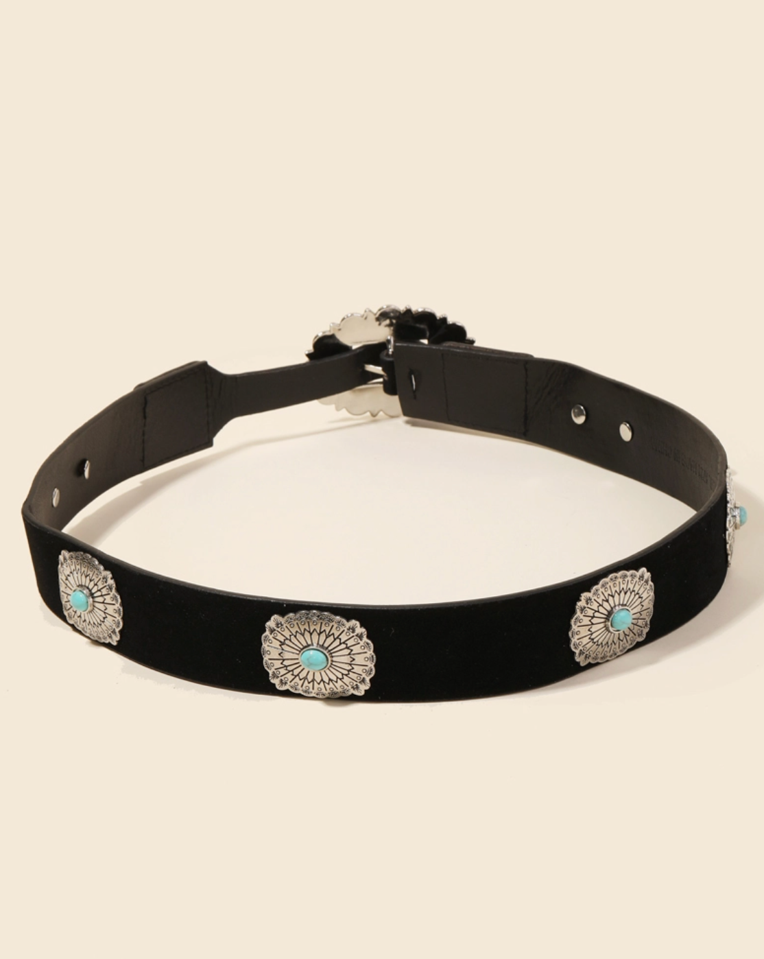 Suede Western Oval Concho Belt