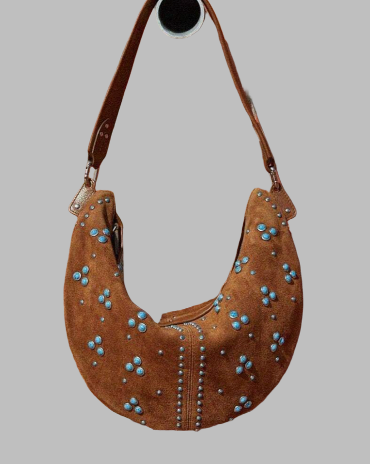 Turquoise Stud Shoulder Bag