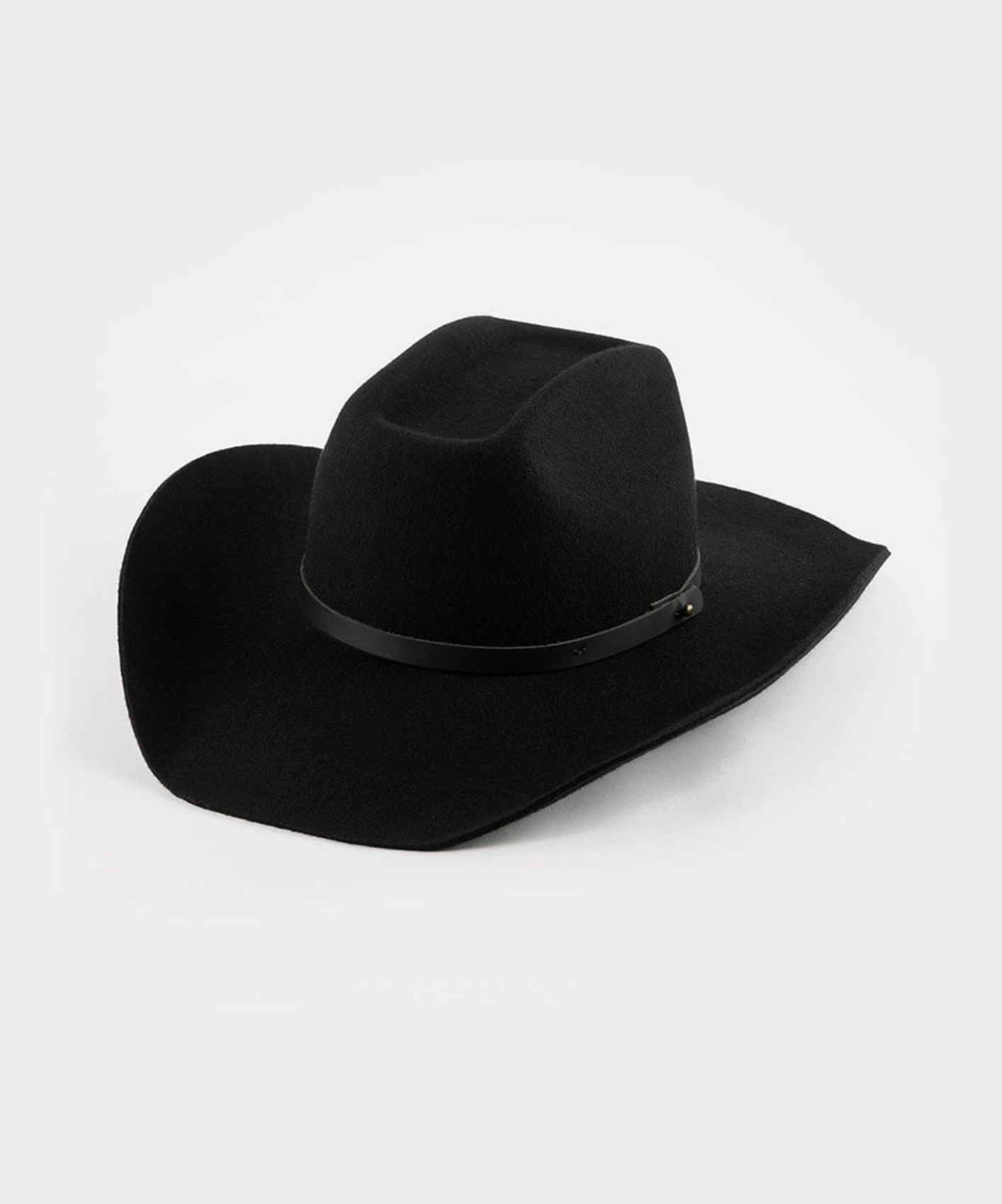 Shane Brick Top Western Hat - Black