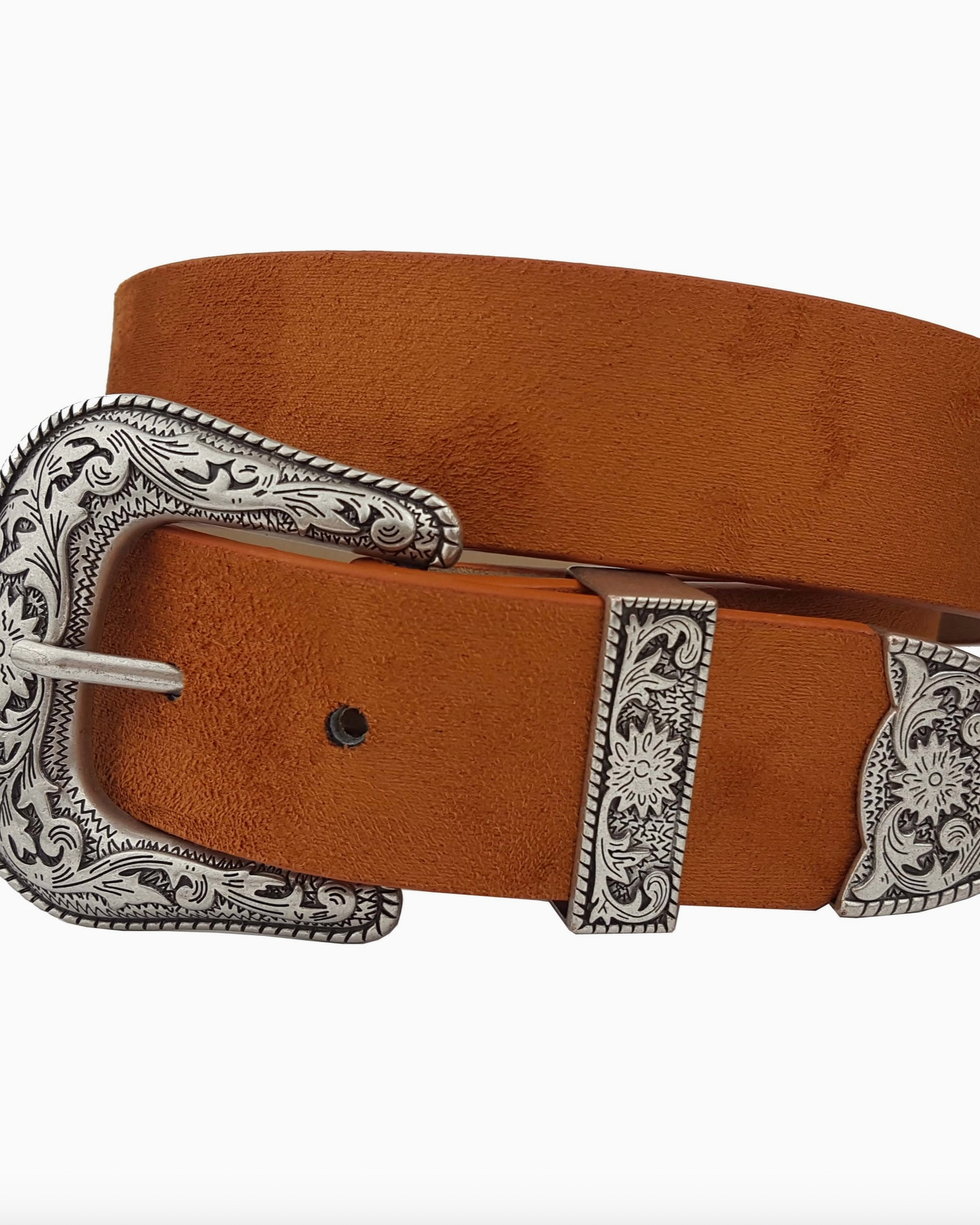 Western Buckle Suede Belt