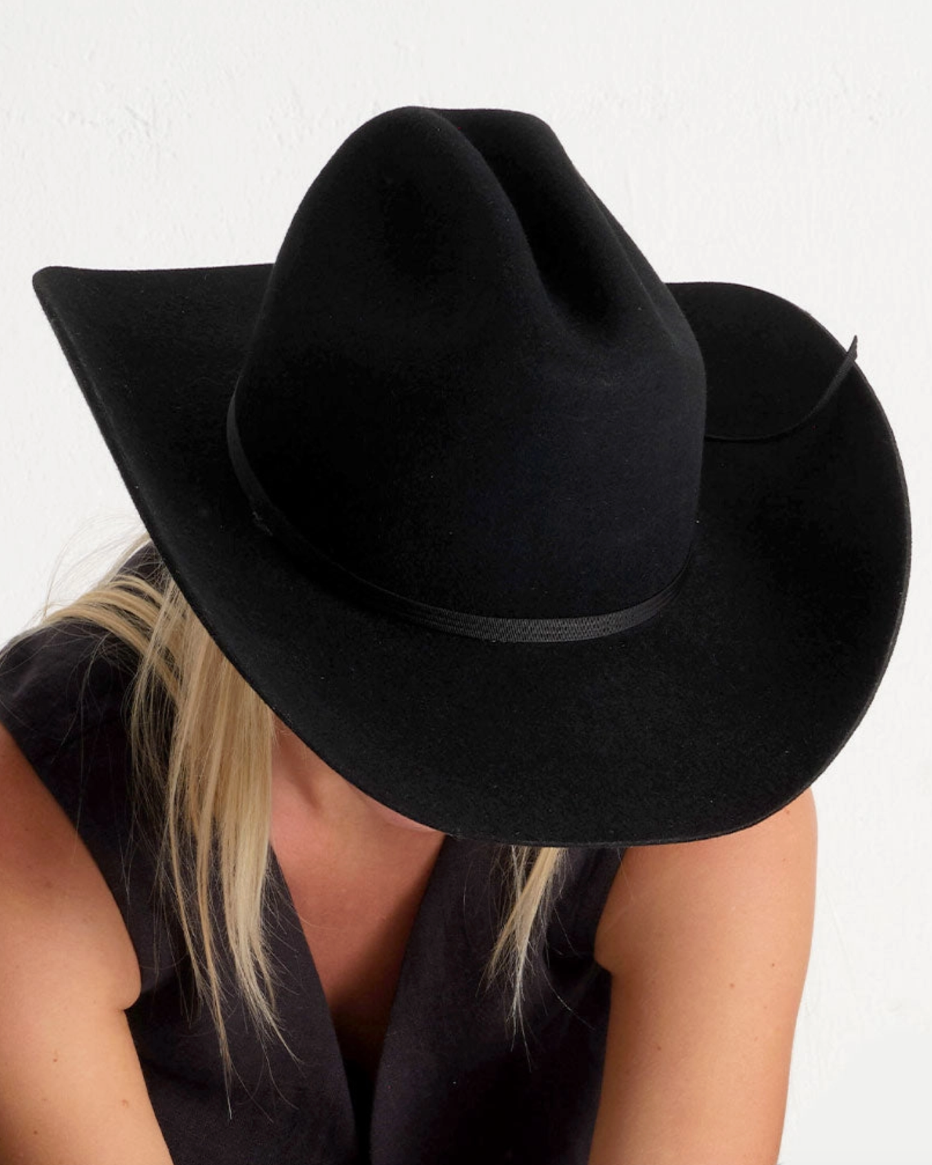 Karina Wool Cowboy Hat - Black