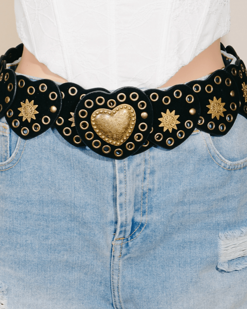Western Heart Linked Belt - Burnout