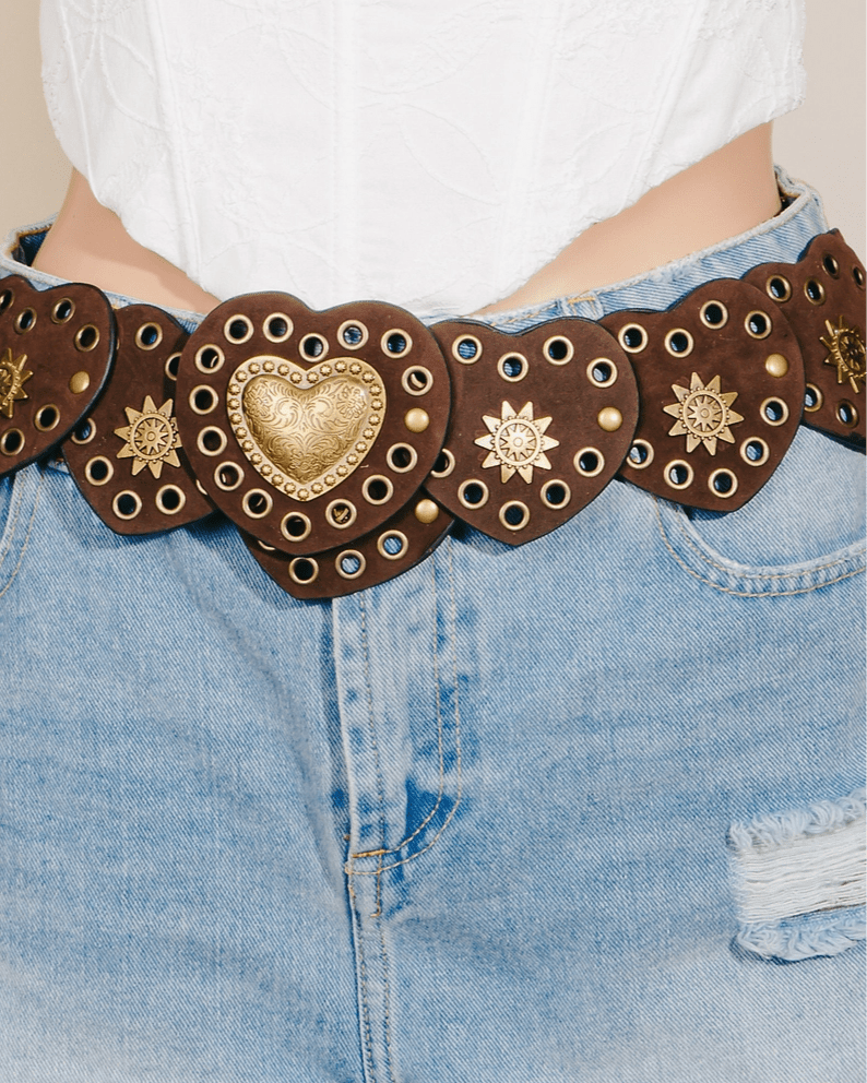 Western Heart Linked Belt - Burnout