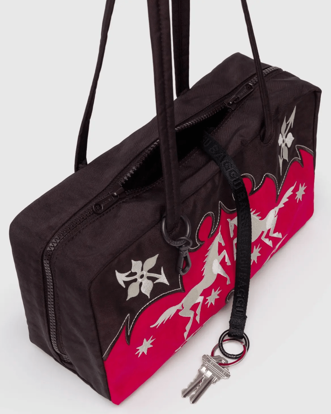 Nylon Bowler Bag - Western Appliqué - Burnout