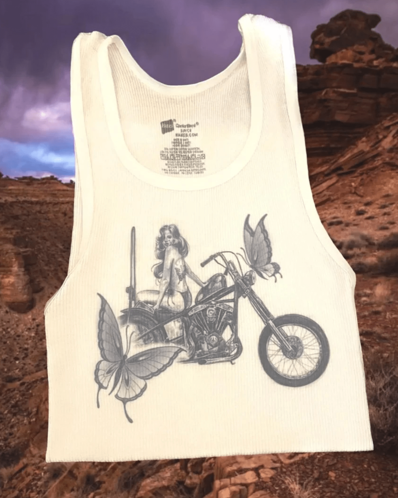Chopper Babe Crop Tank - Burnout