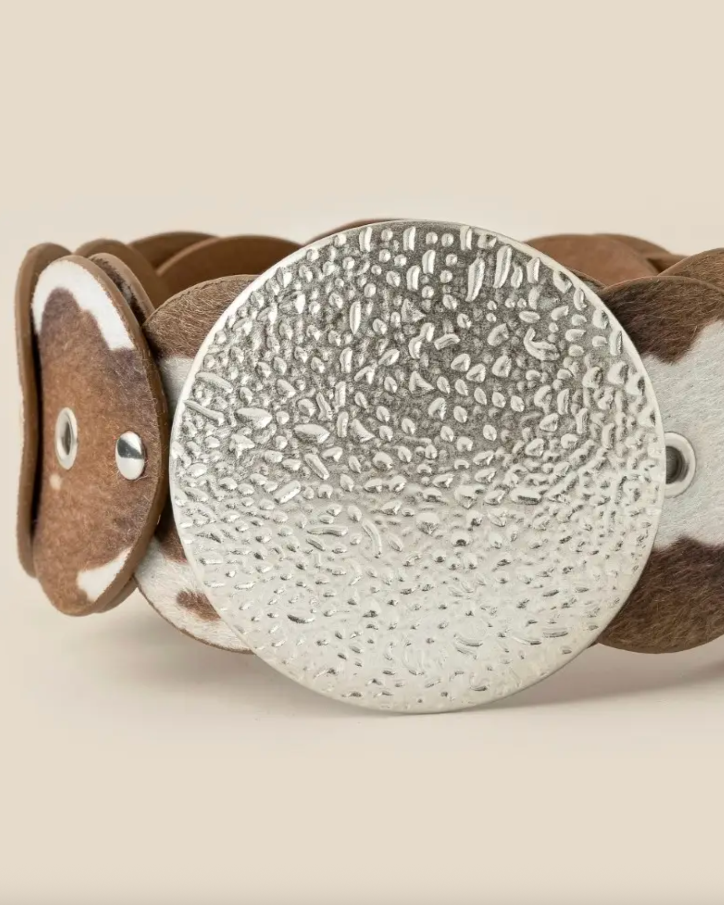 Cowhide Disc Linked Belt