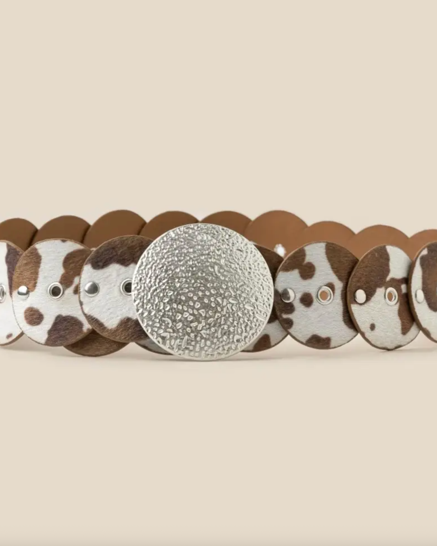 Cowhide Disc Linked Belt