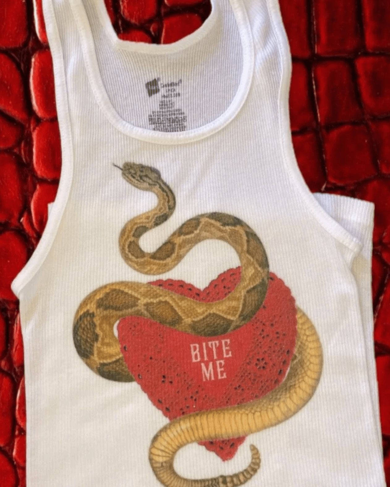 Bite Me Crop Tank - Burnout
