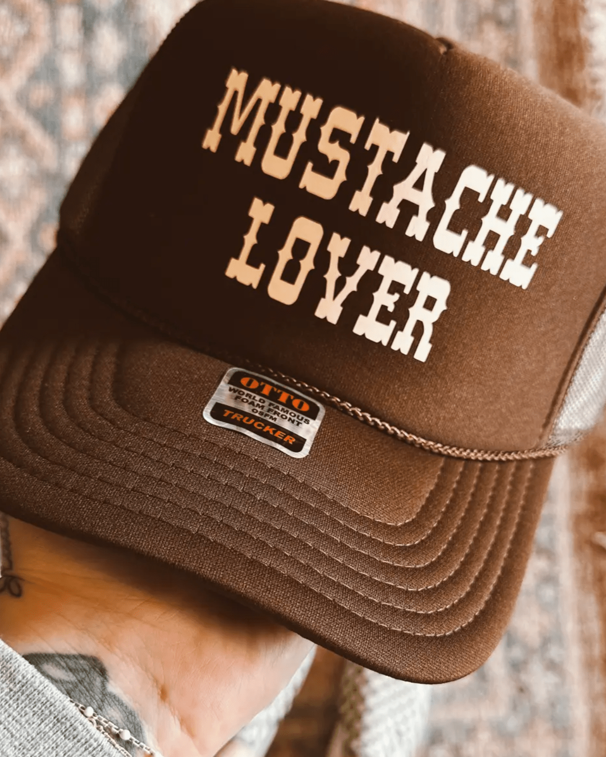 Mustache Love Trucker Hat - Burnout