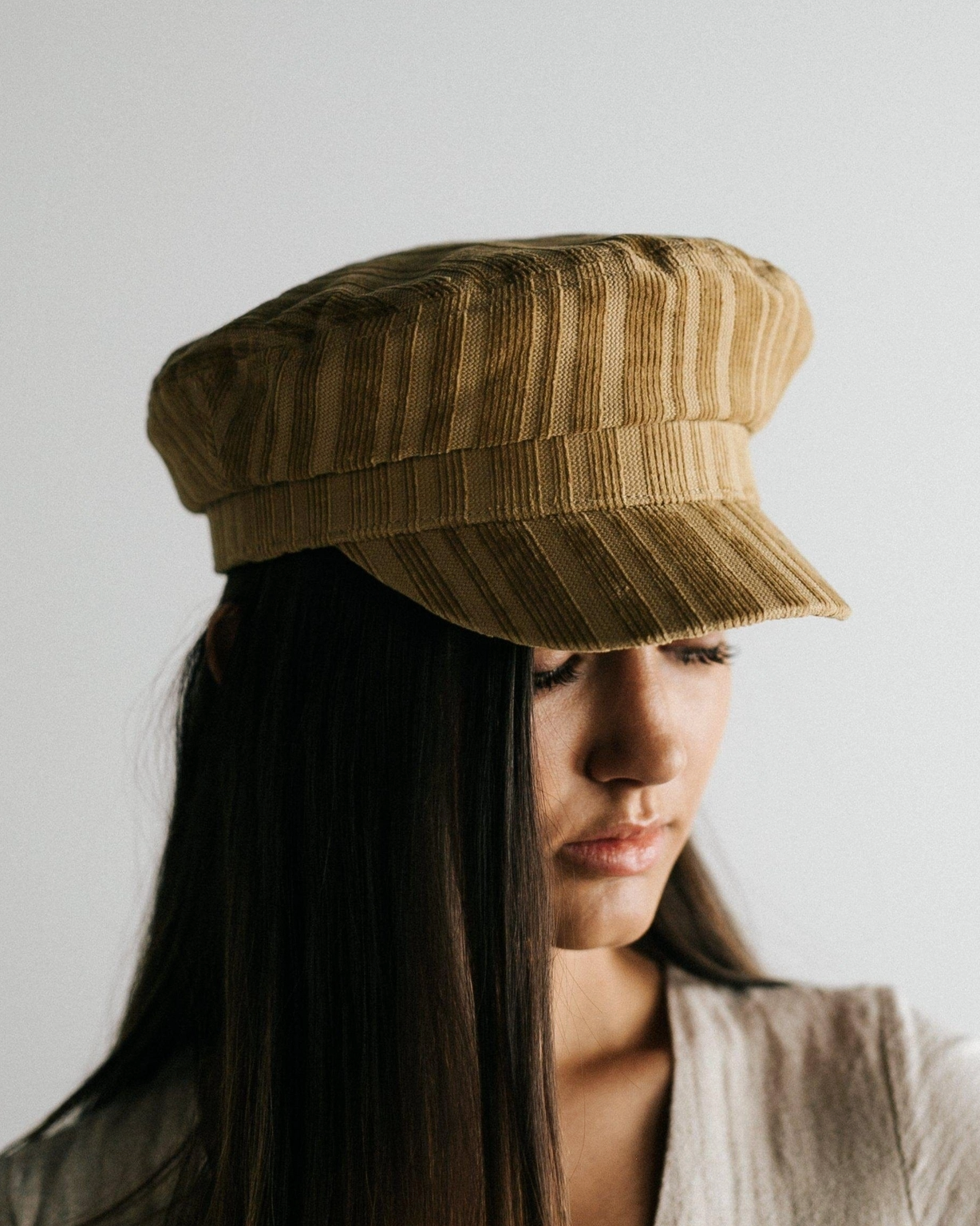 Charlotte Corduroy Cap - Mustard