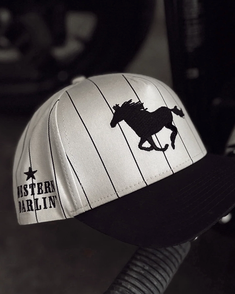 Pinstripe Mustang Snapback Hat