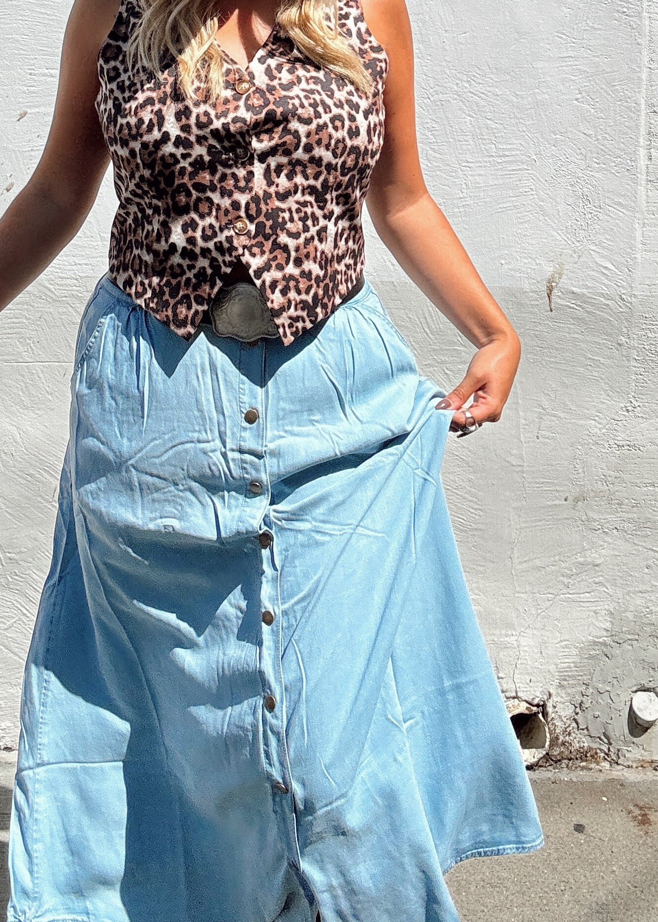 Denim Maxi Skirt