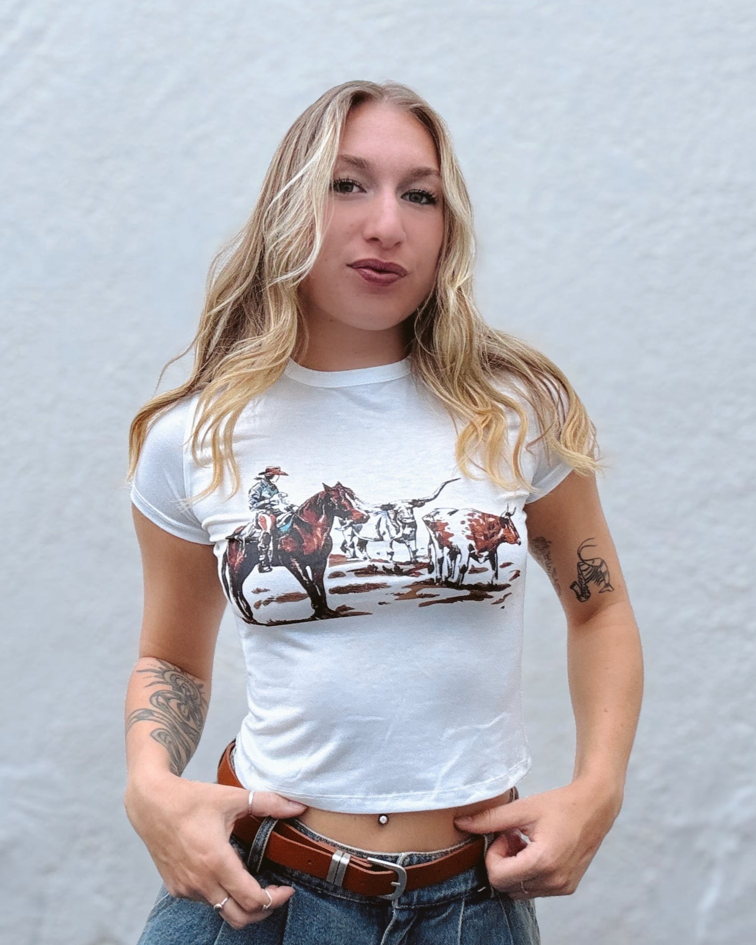 Cattle Baby Tee - Burnout