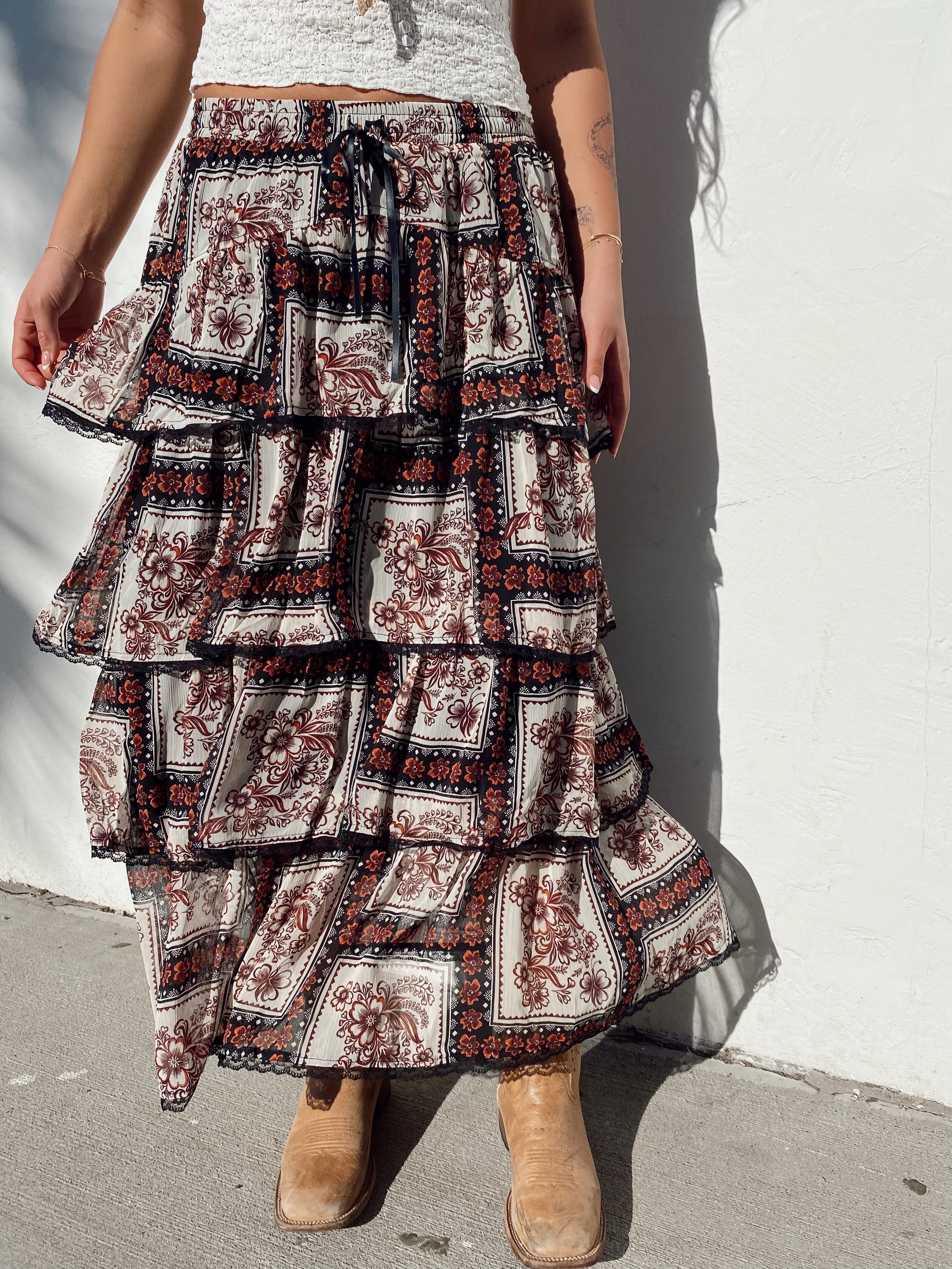 Ruffle Maxi Skirt