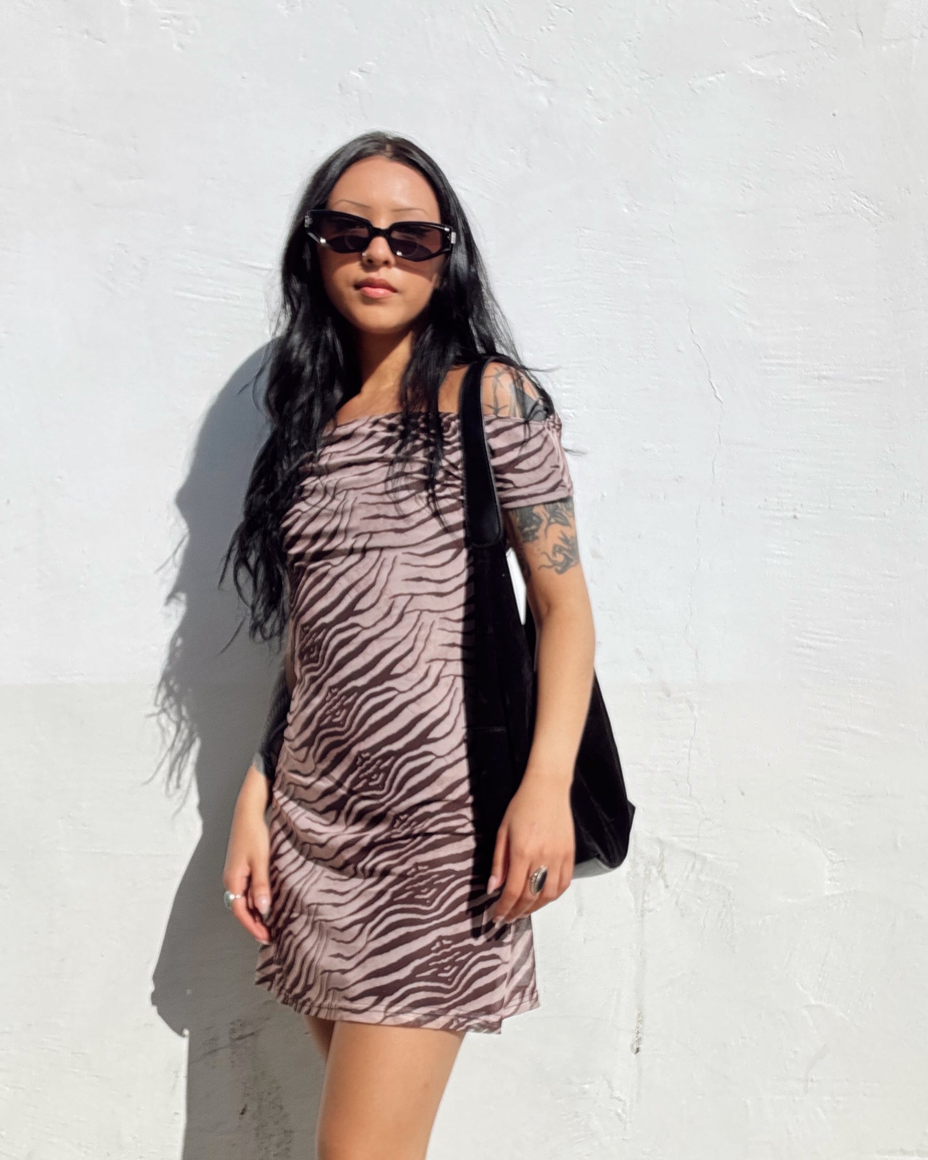 Tiger Mesh Mini Dress