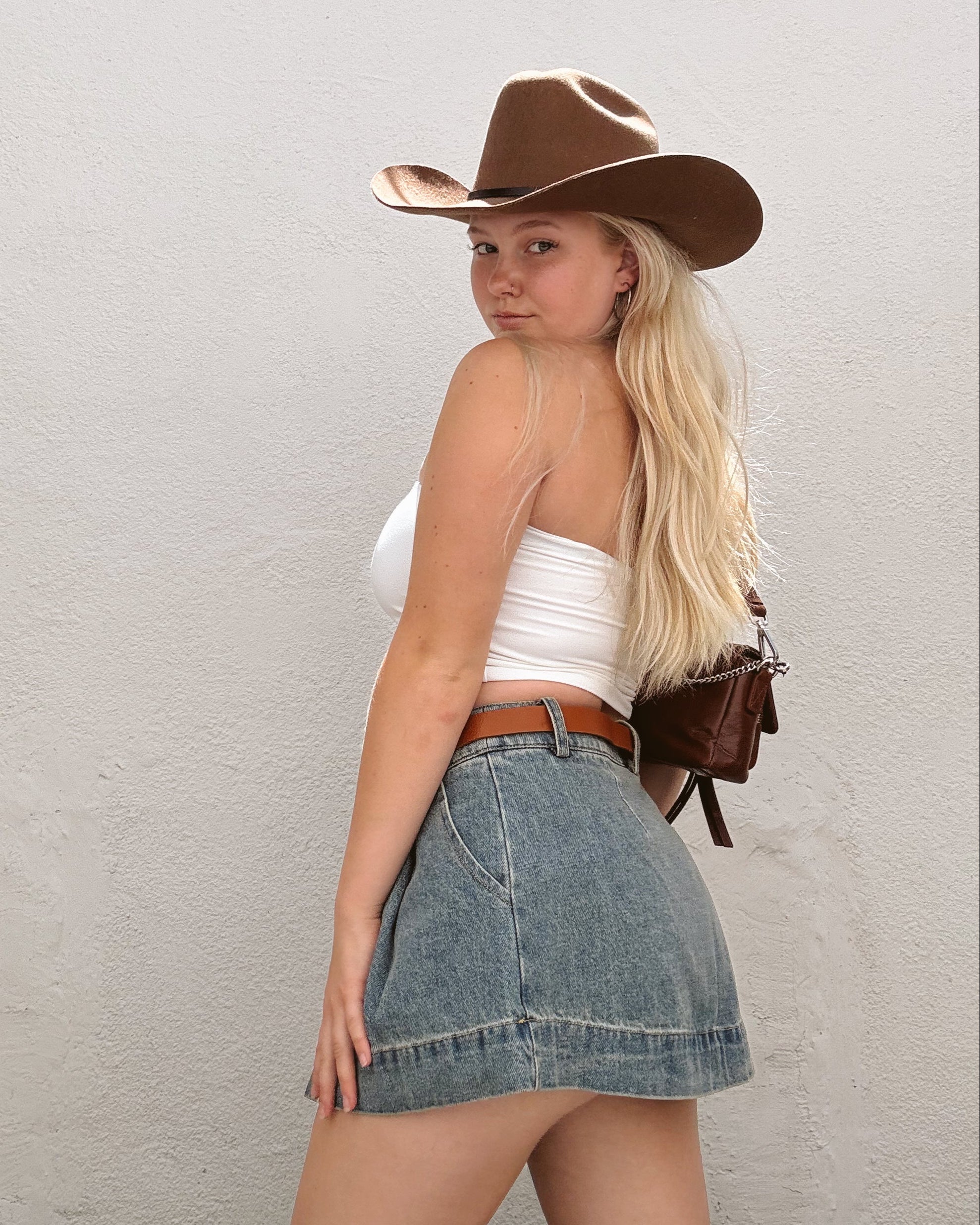 Denim Pleated Skort