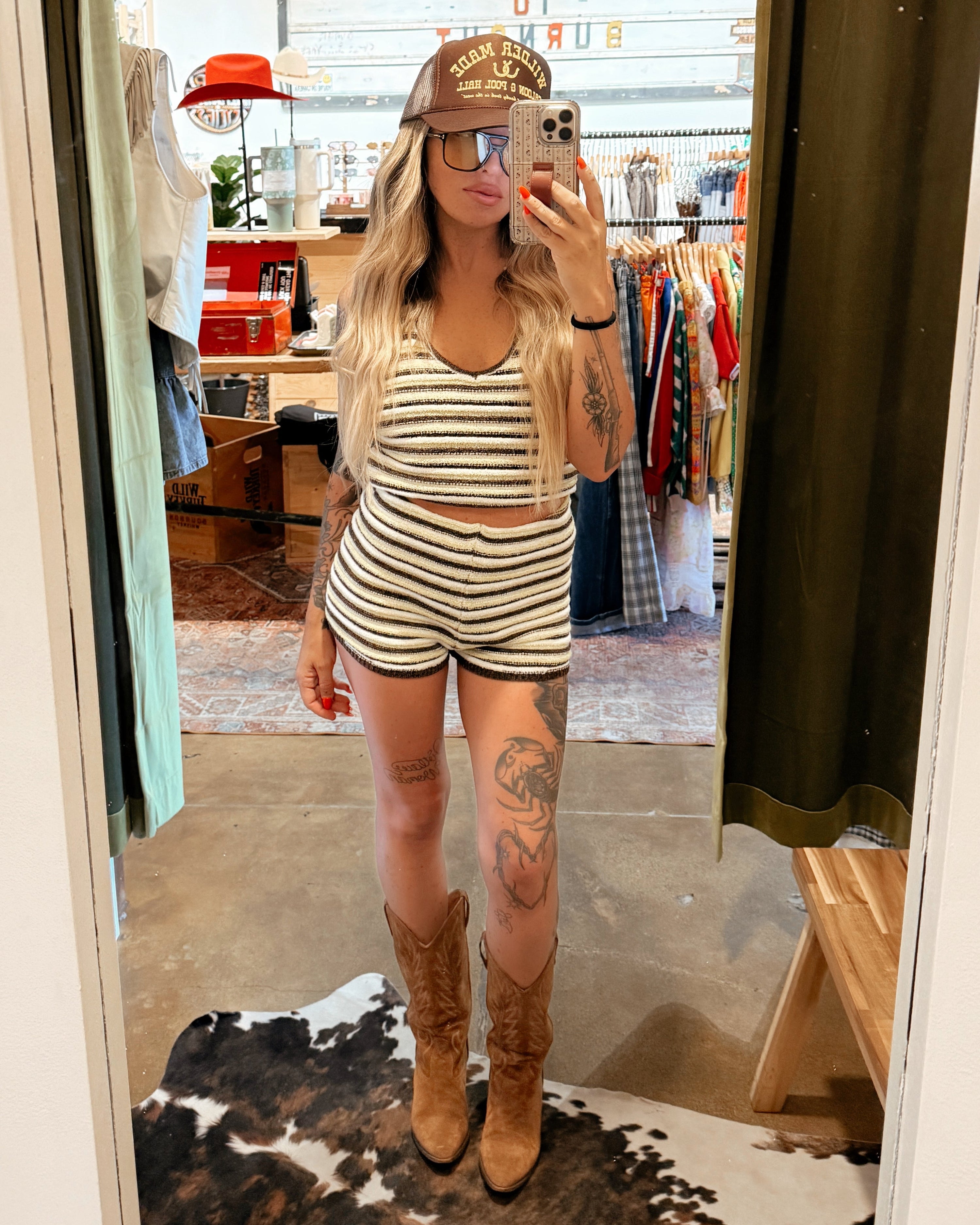 Stripe Knit Halter Set
