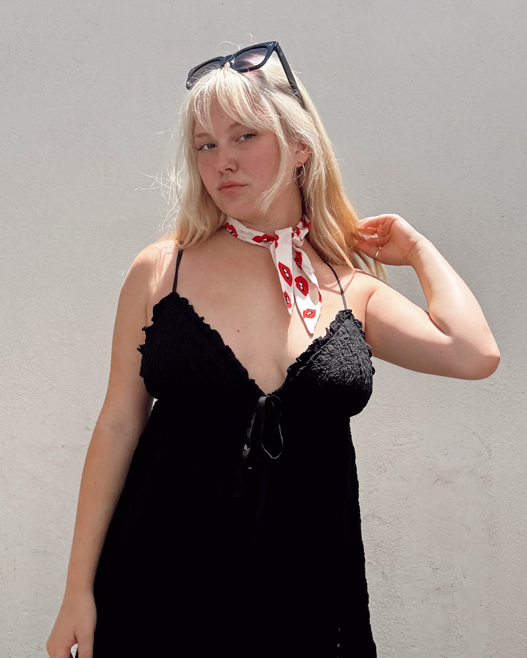Sweetheart Babydoll Romper - Black - Burnout