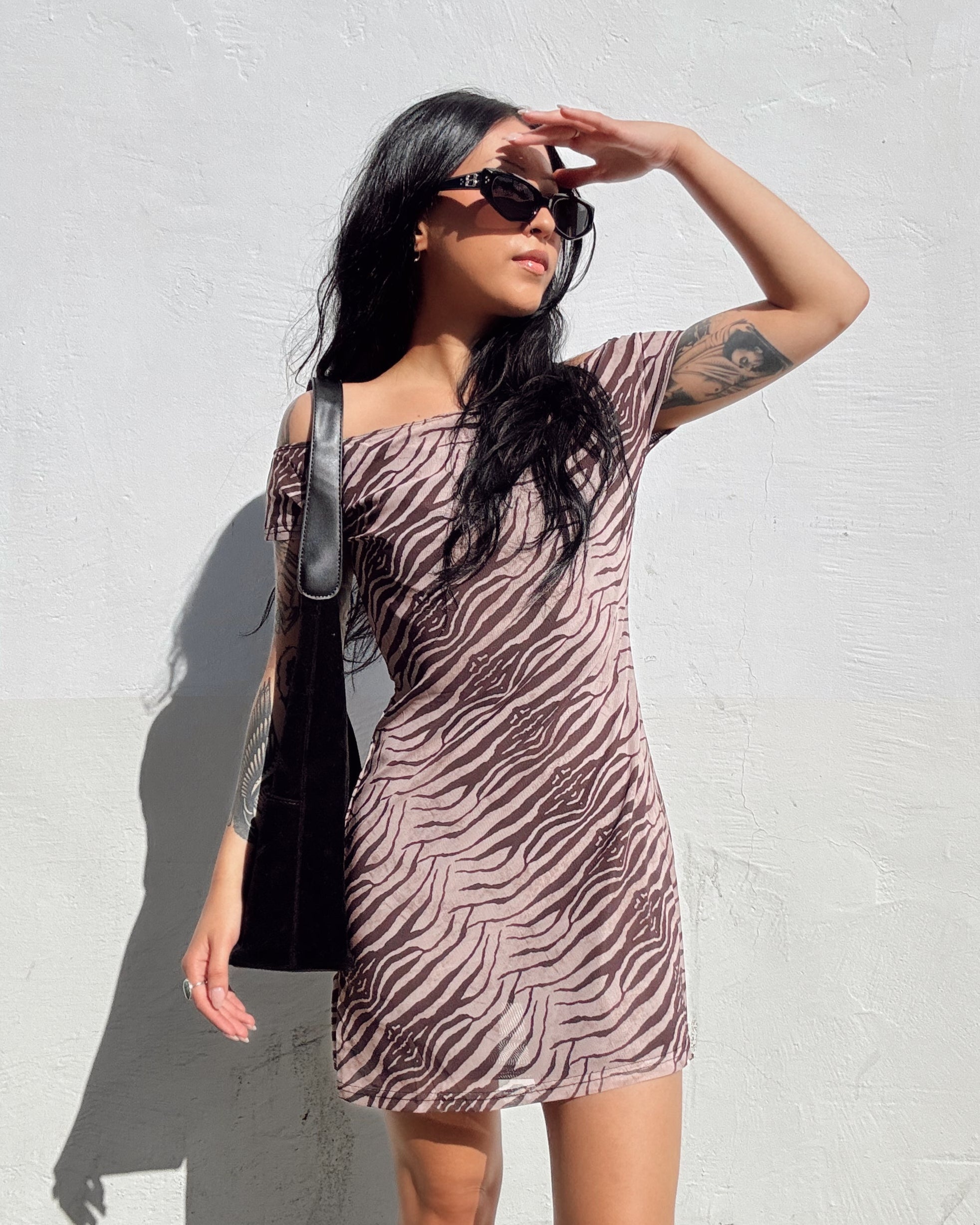 Tiger Mesh Mini Dress