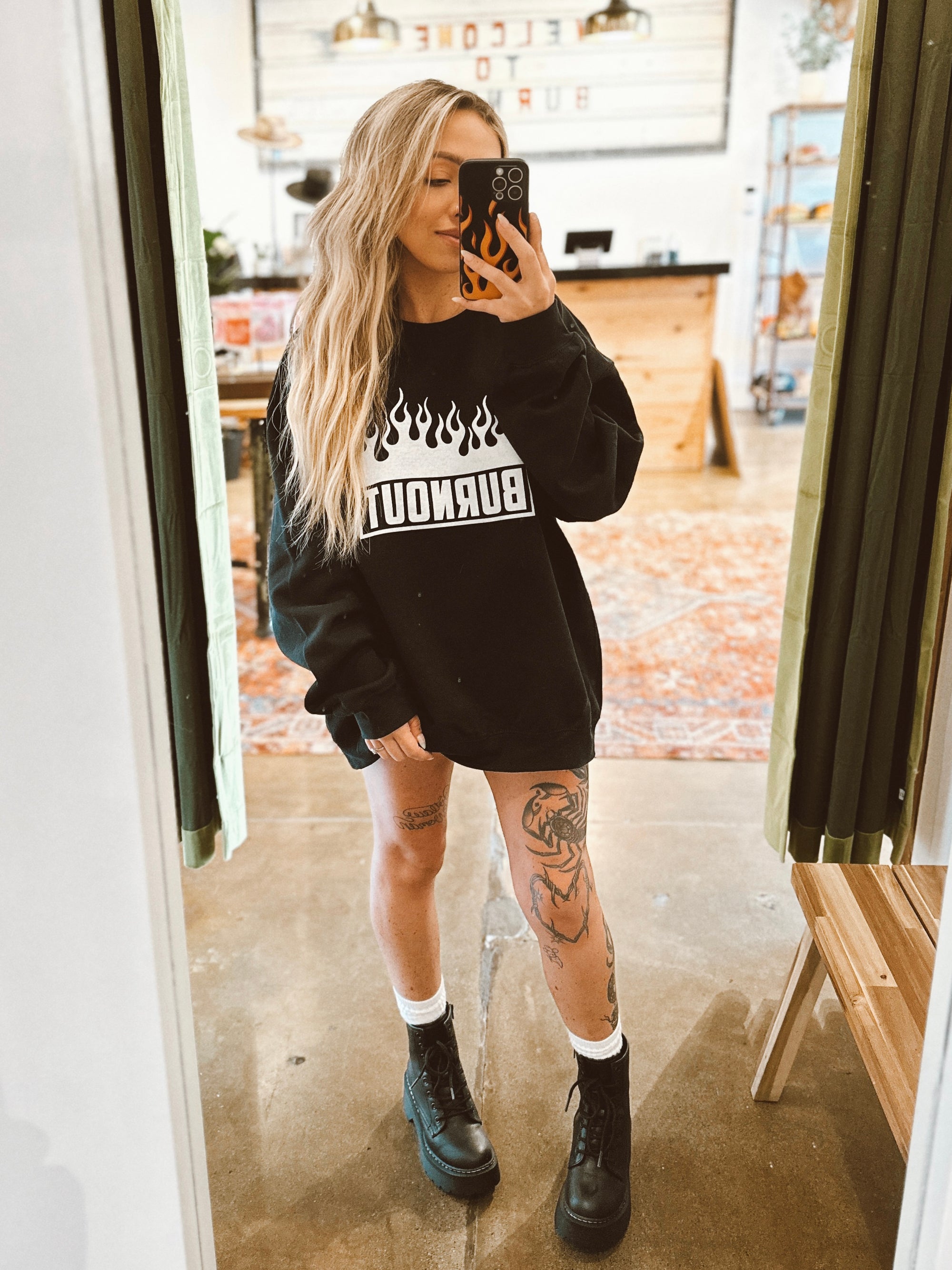 Burnout Shop Crewneck - Flames