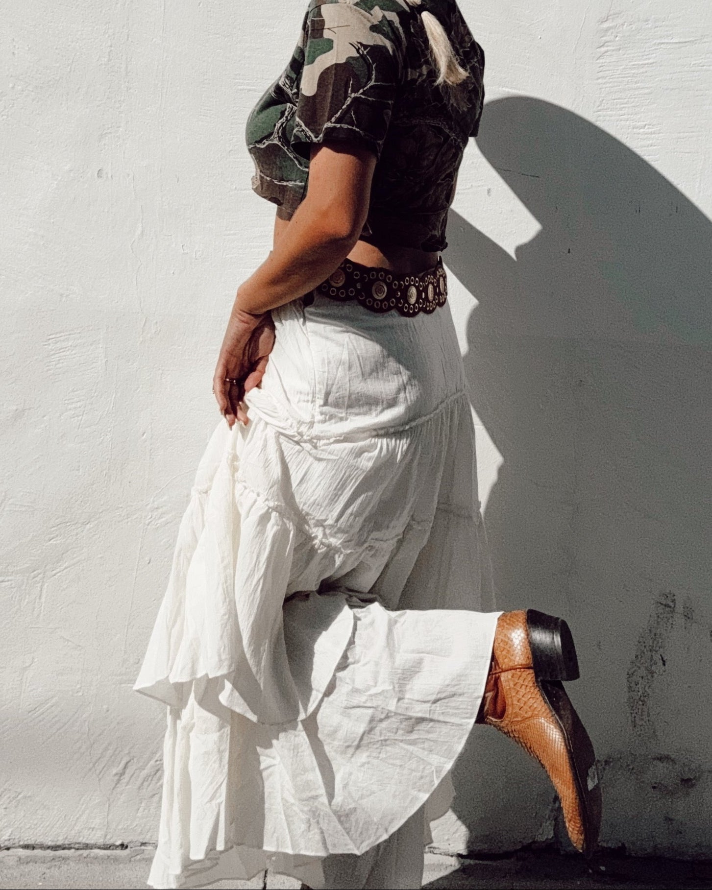 Tiered Ruffle Maxi Skirt