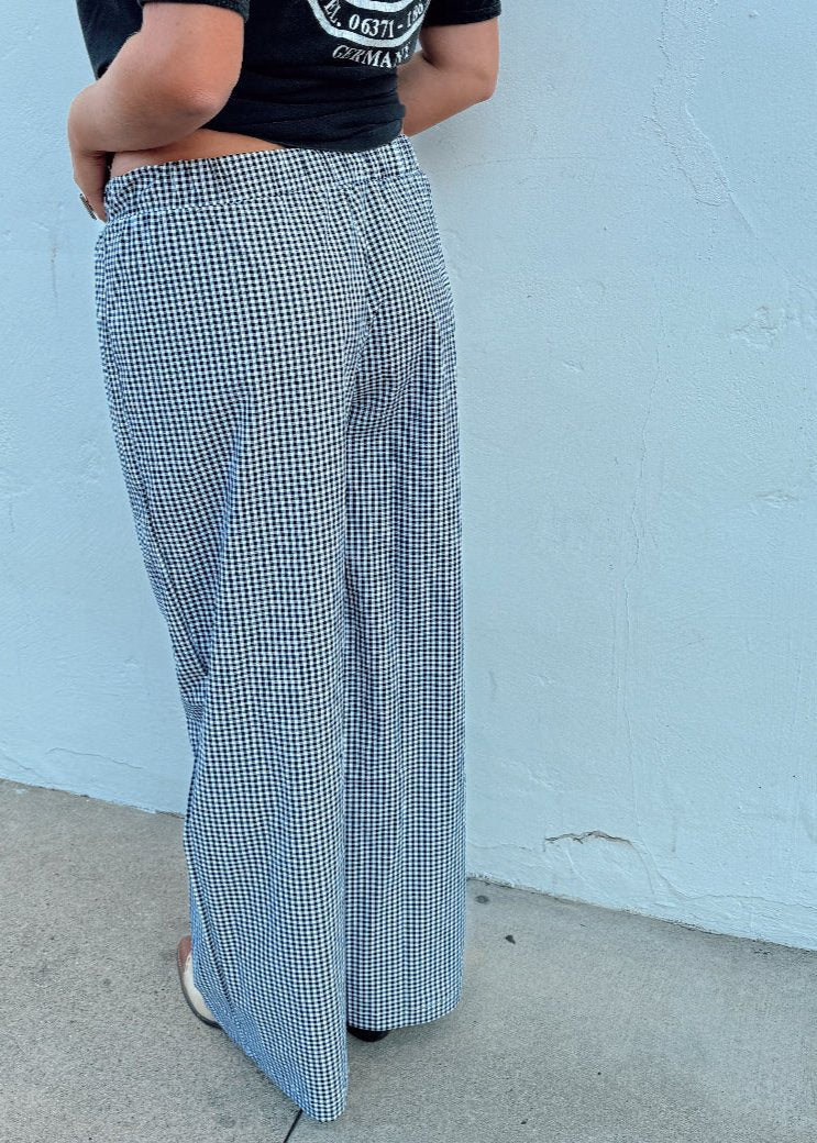 Gingham Wide Leg Pant