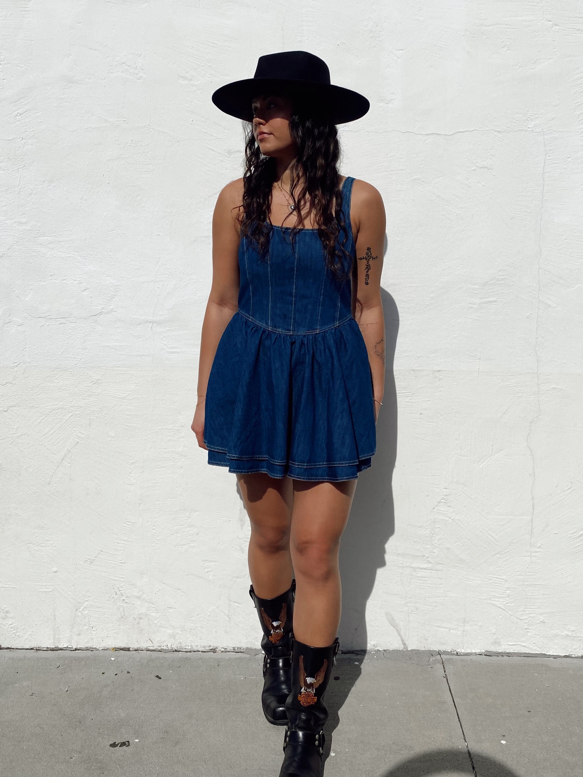 Denim Corset Mini Dress