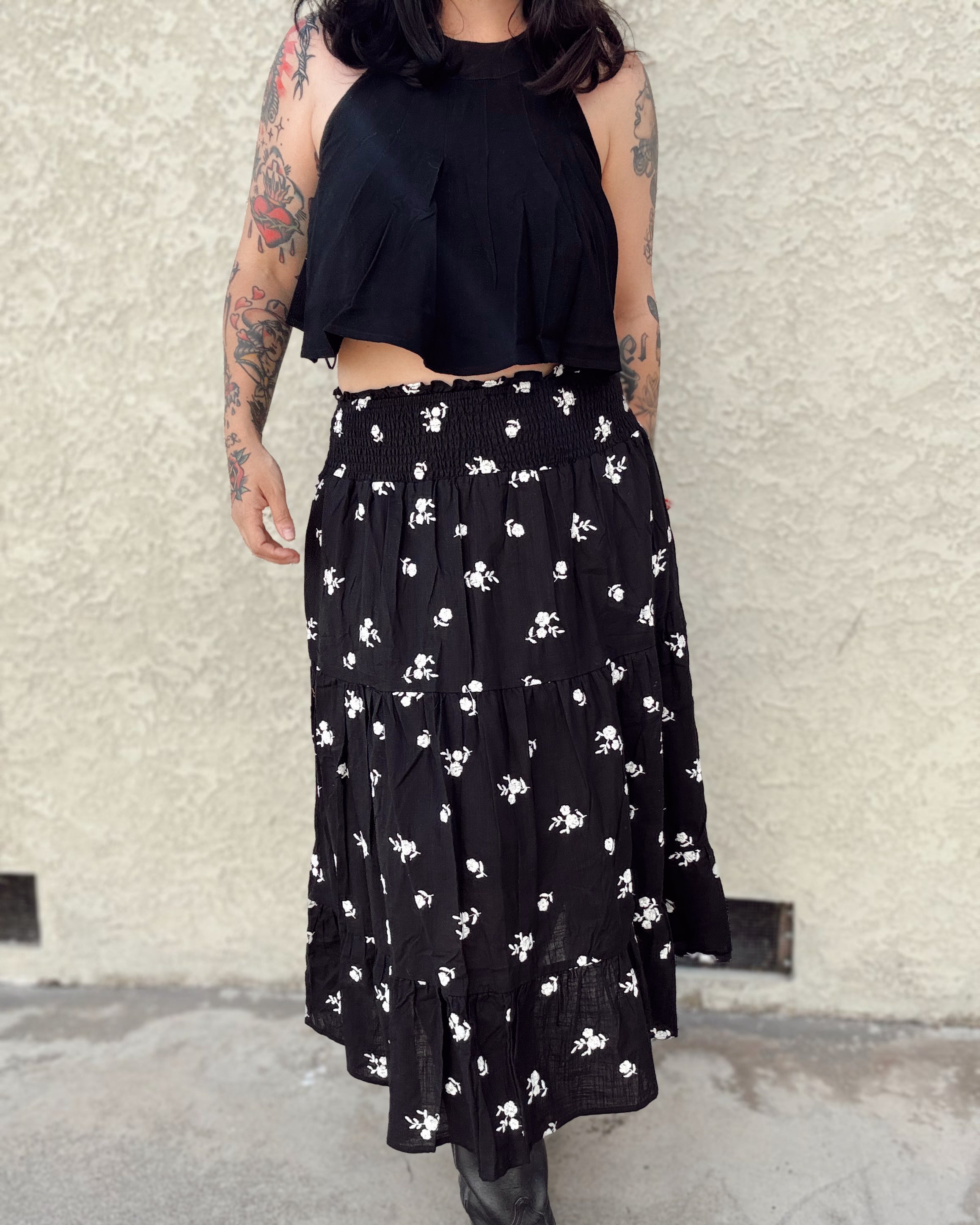Flower Midi Skirt