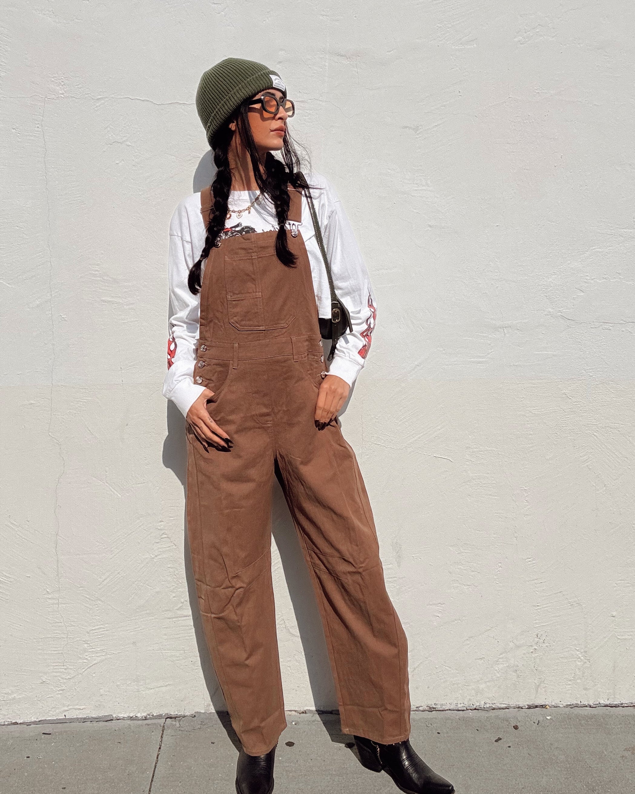 Denim Overalls - Mocha