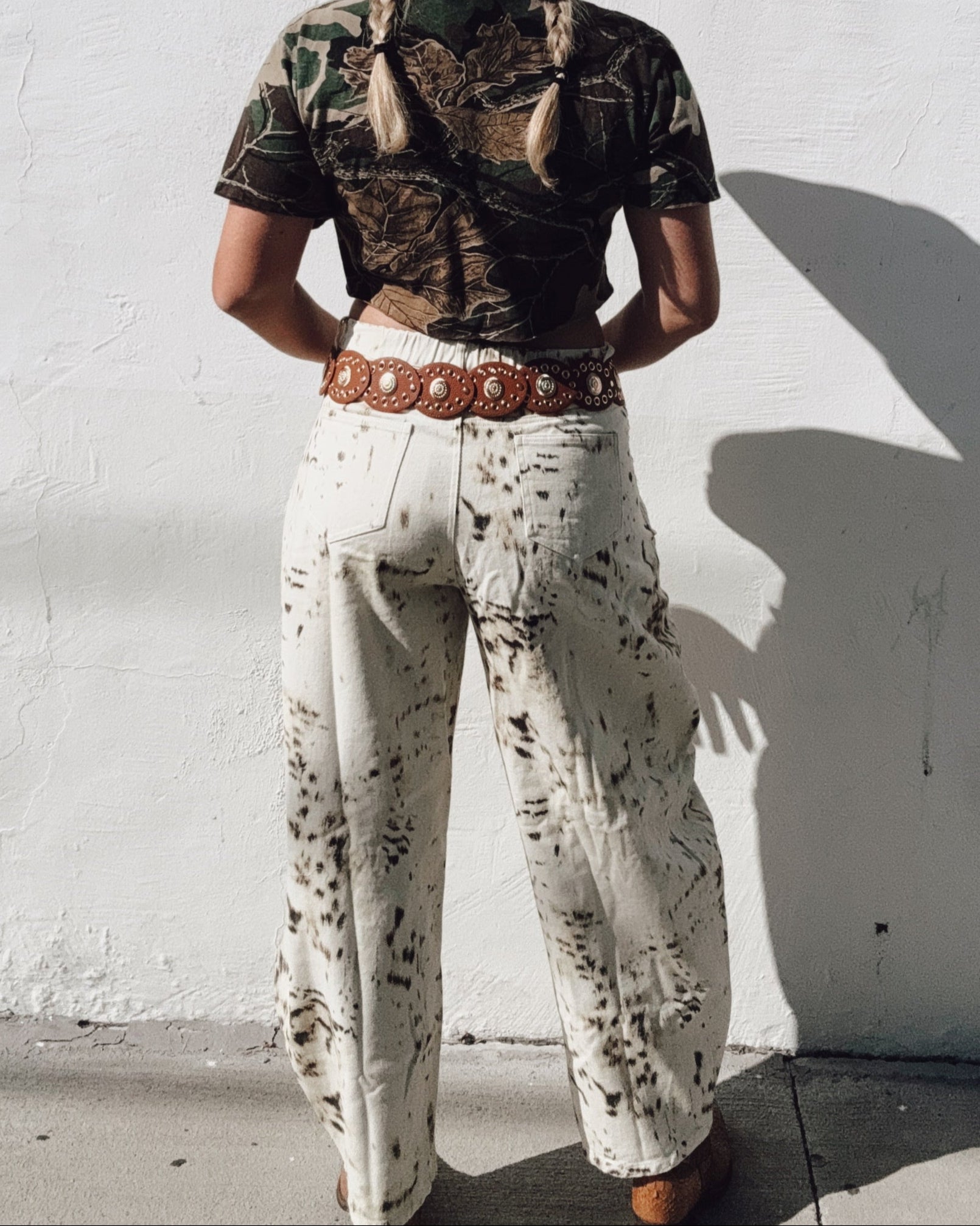 Cowhide Print Jeans