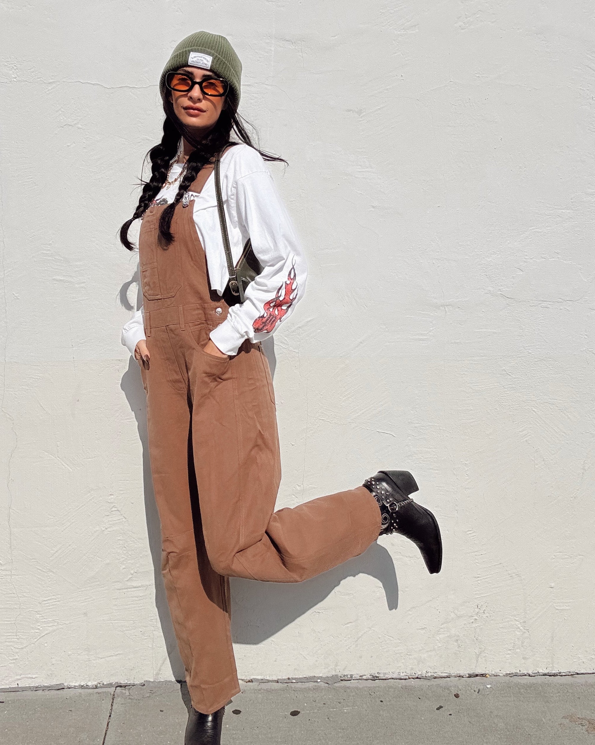 Denim Overalls - Mocha