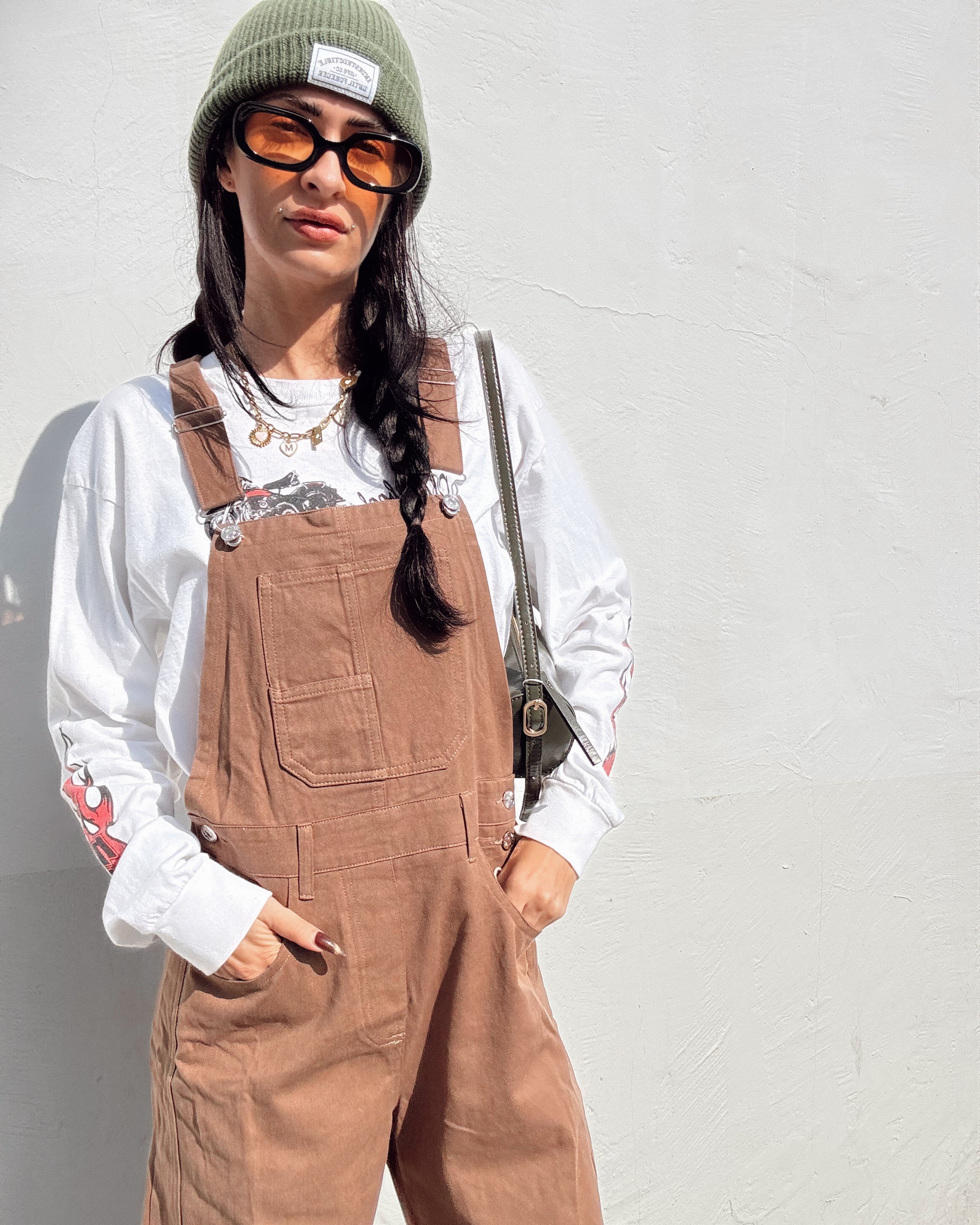 Denim Overalls - Mocha