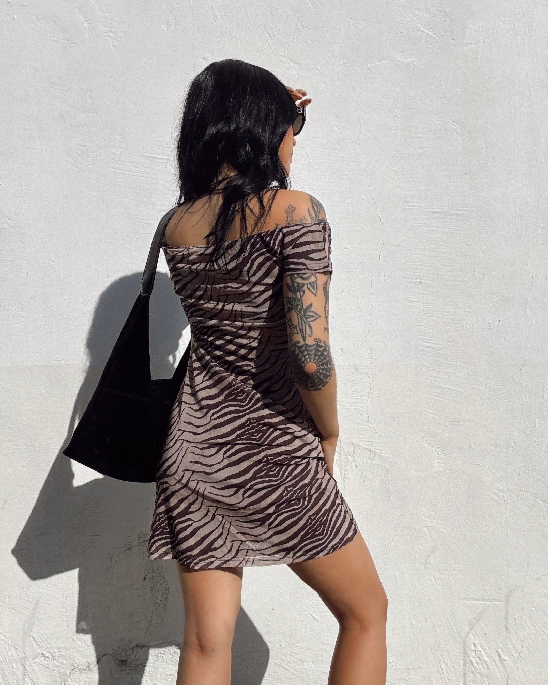 Tiger Mesh Mini Dress