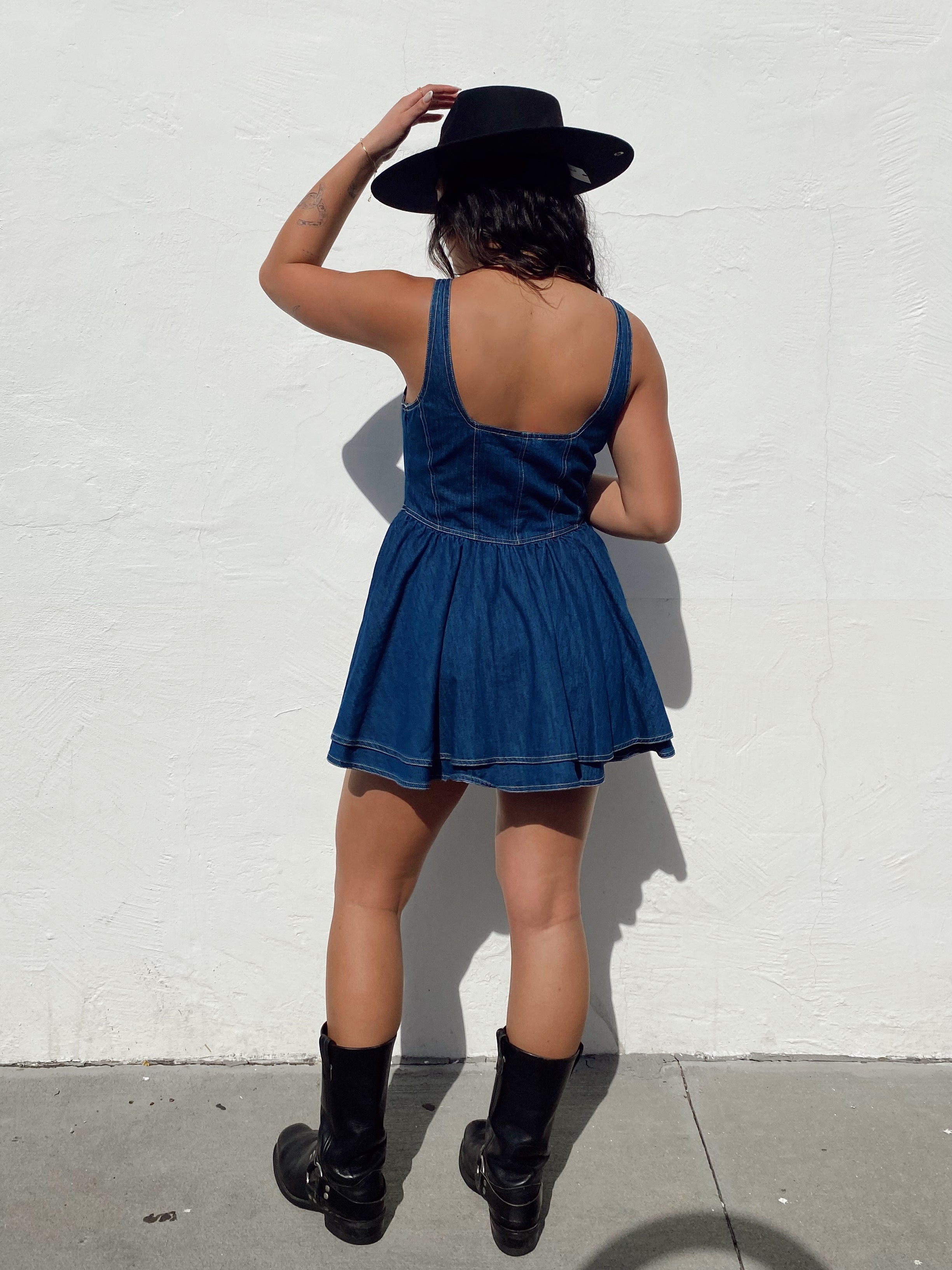 Denim Corset Mini Dress