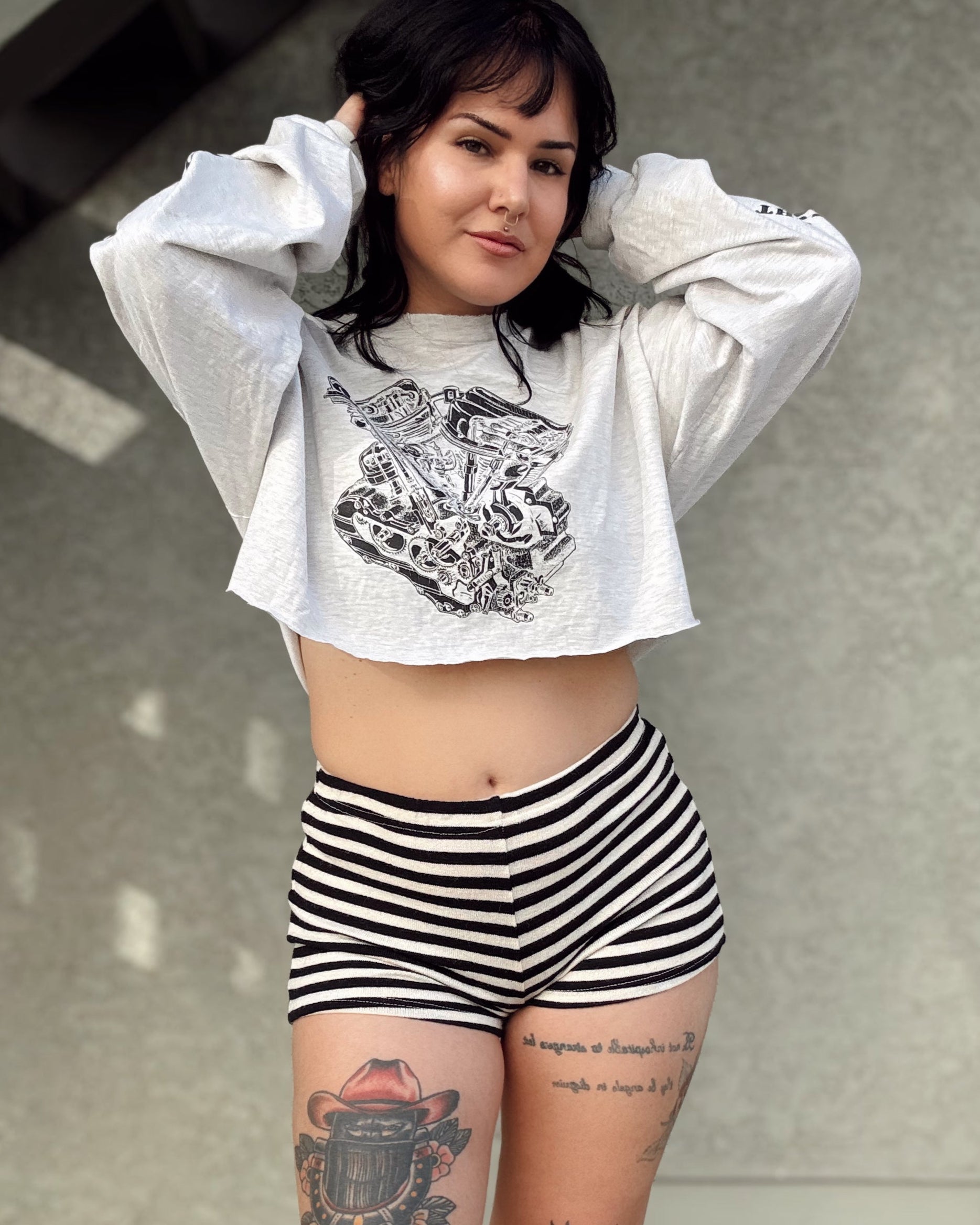 Stripe Knit Micro Shorts