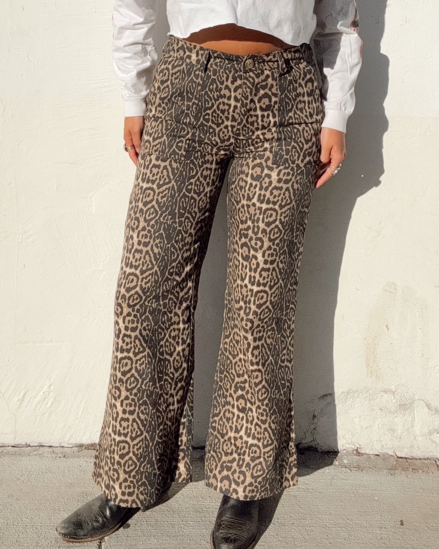 Leopard Flare Jeans