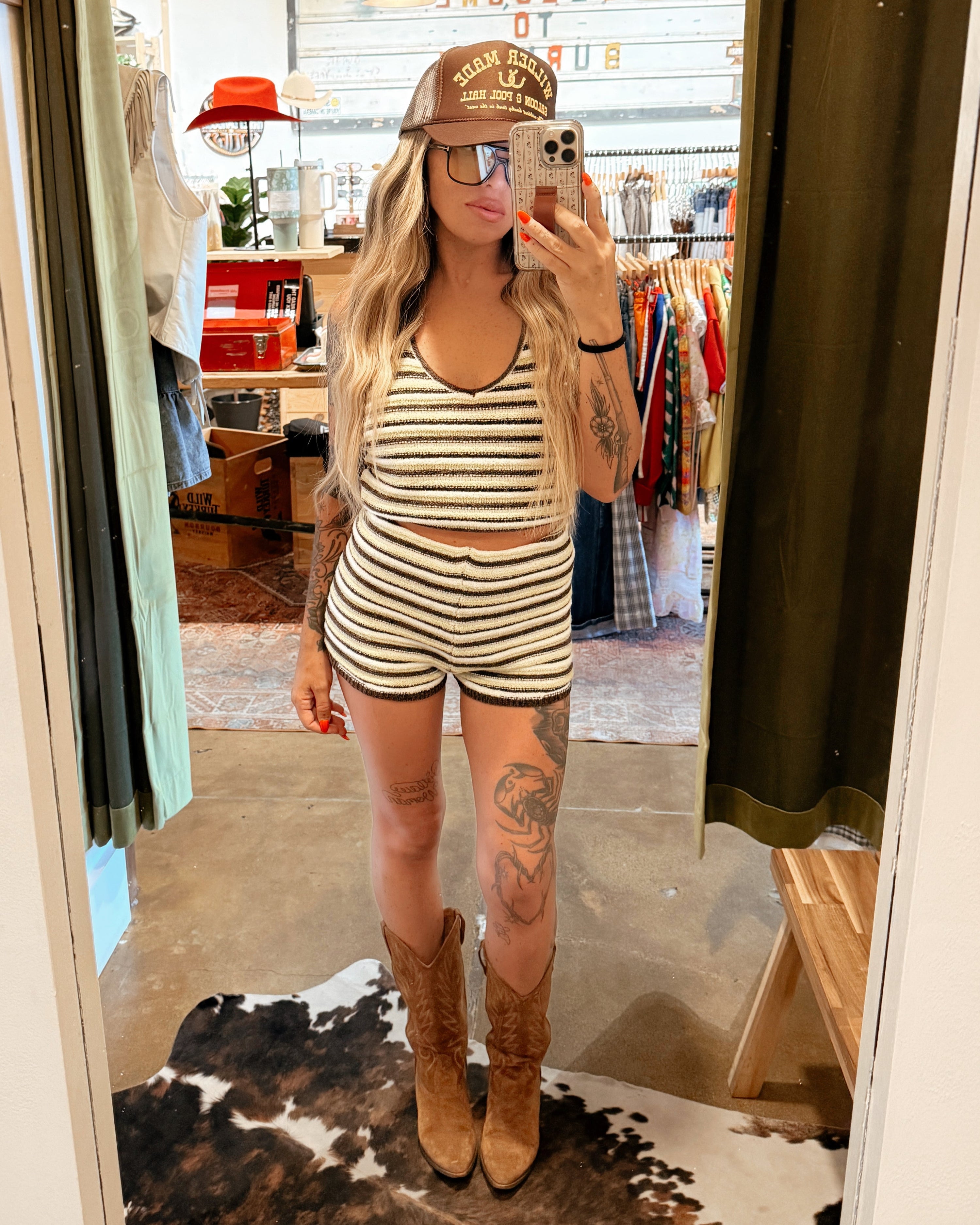 Stripe Knit Halter Set