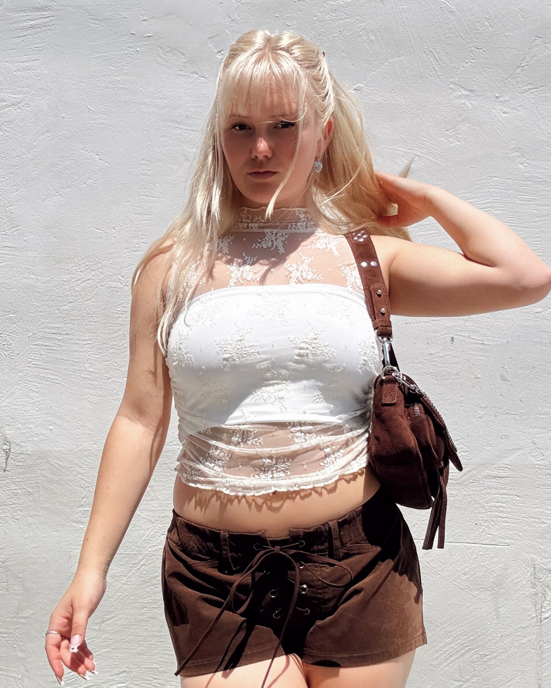 Lace Layering Tank - Cream
