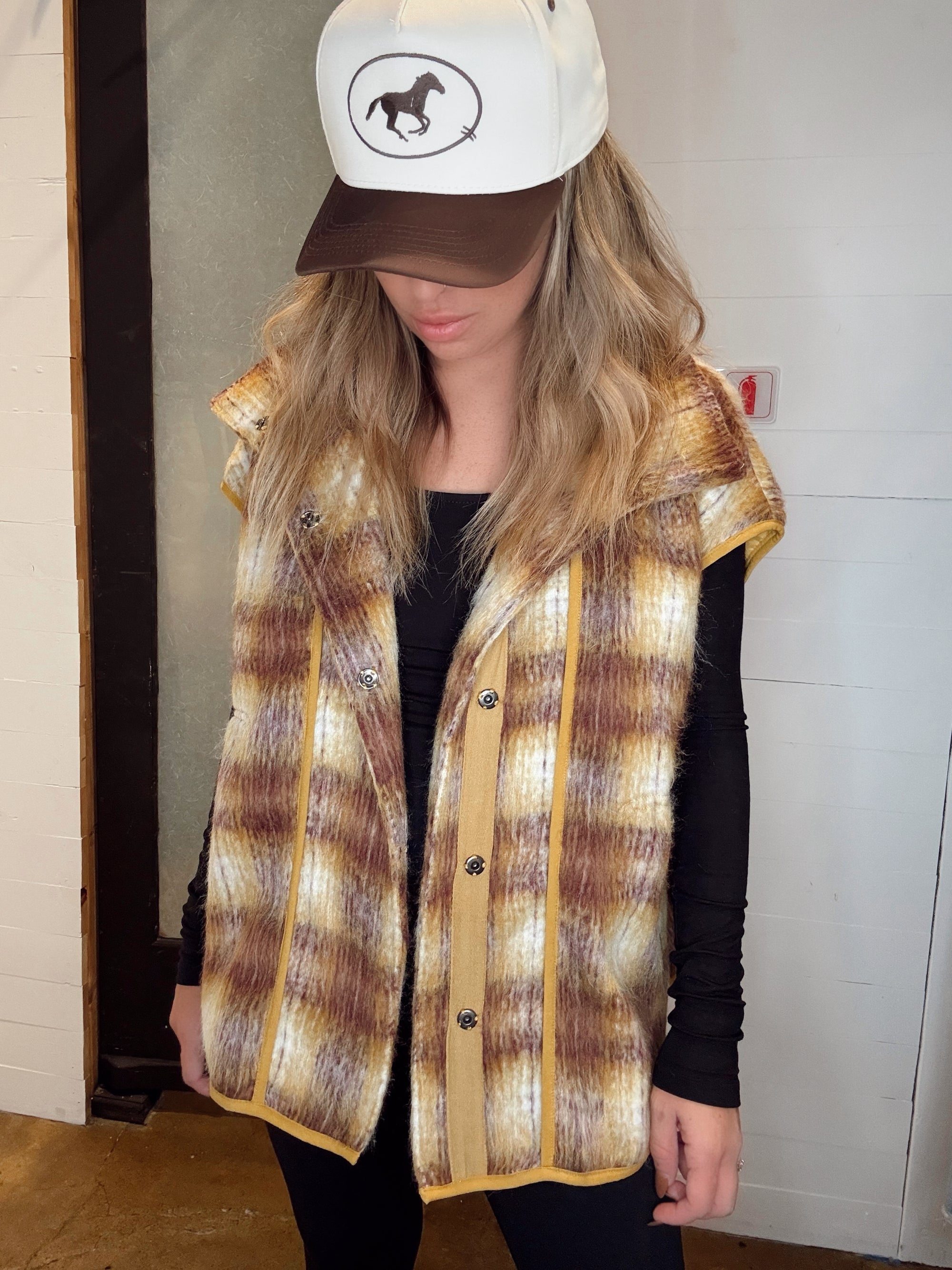 Plaid Wool Vest