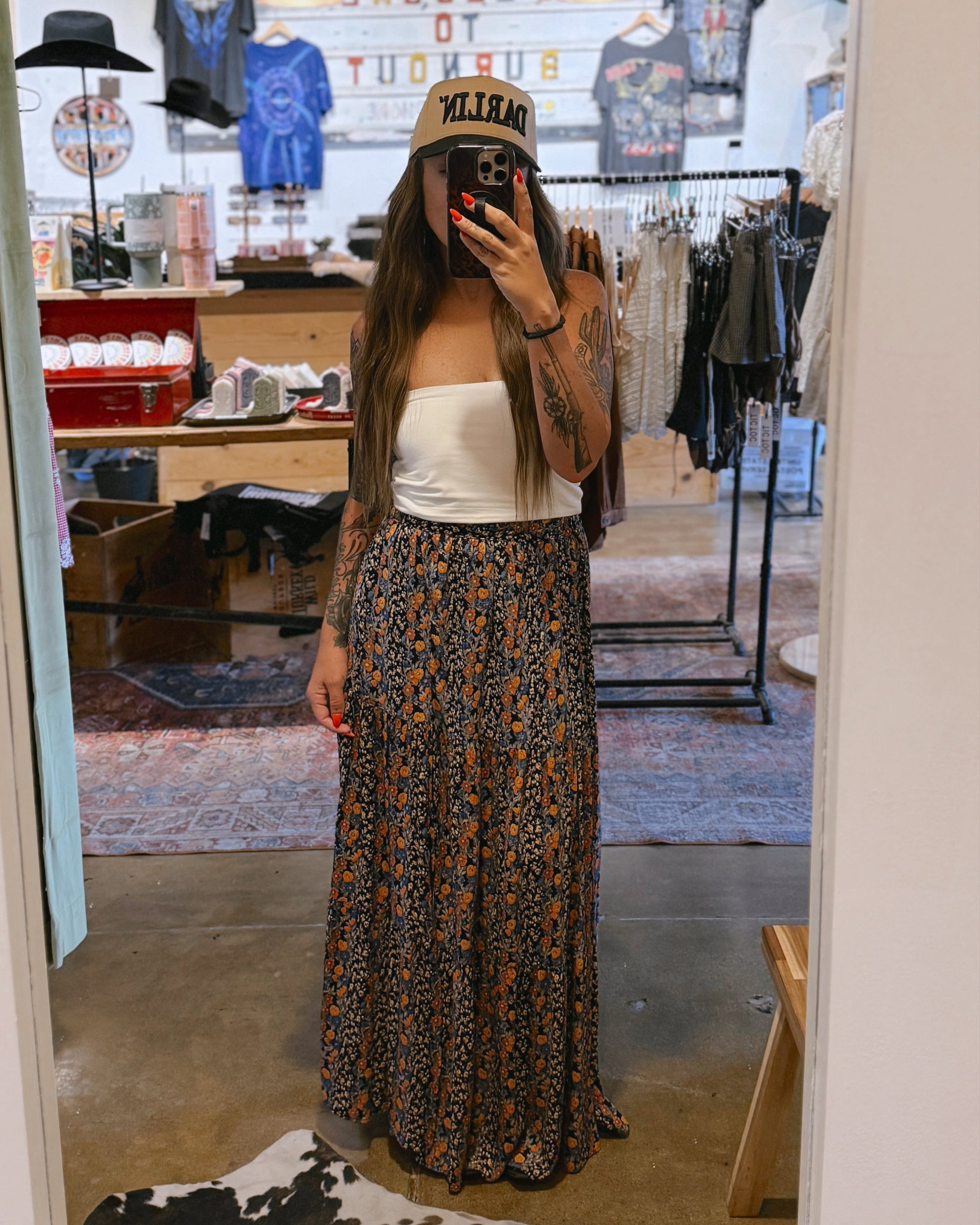 Floral Slit Maxi Skirt
