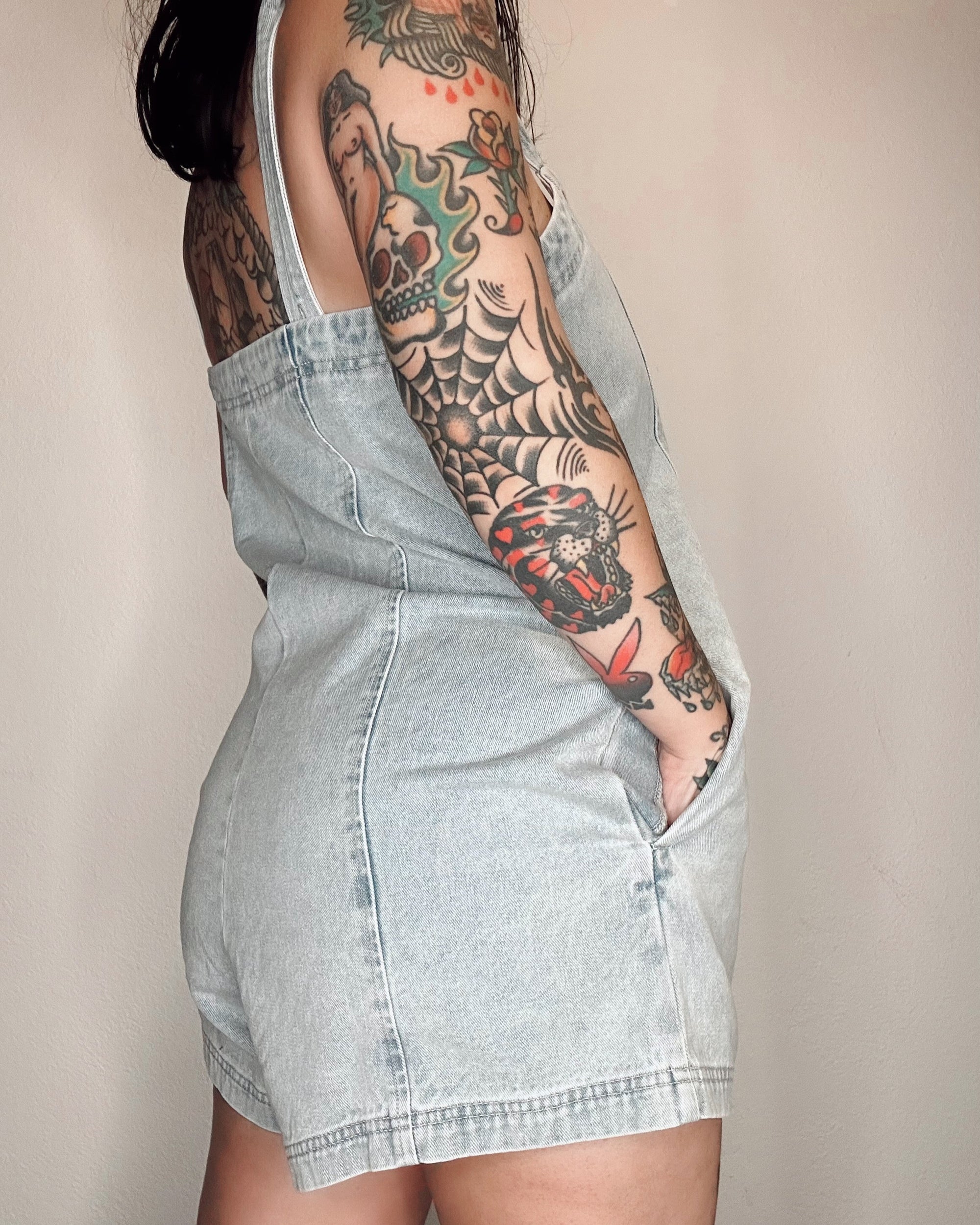 Denim Zip Romper