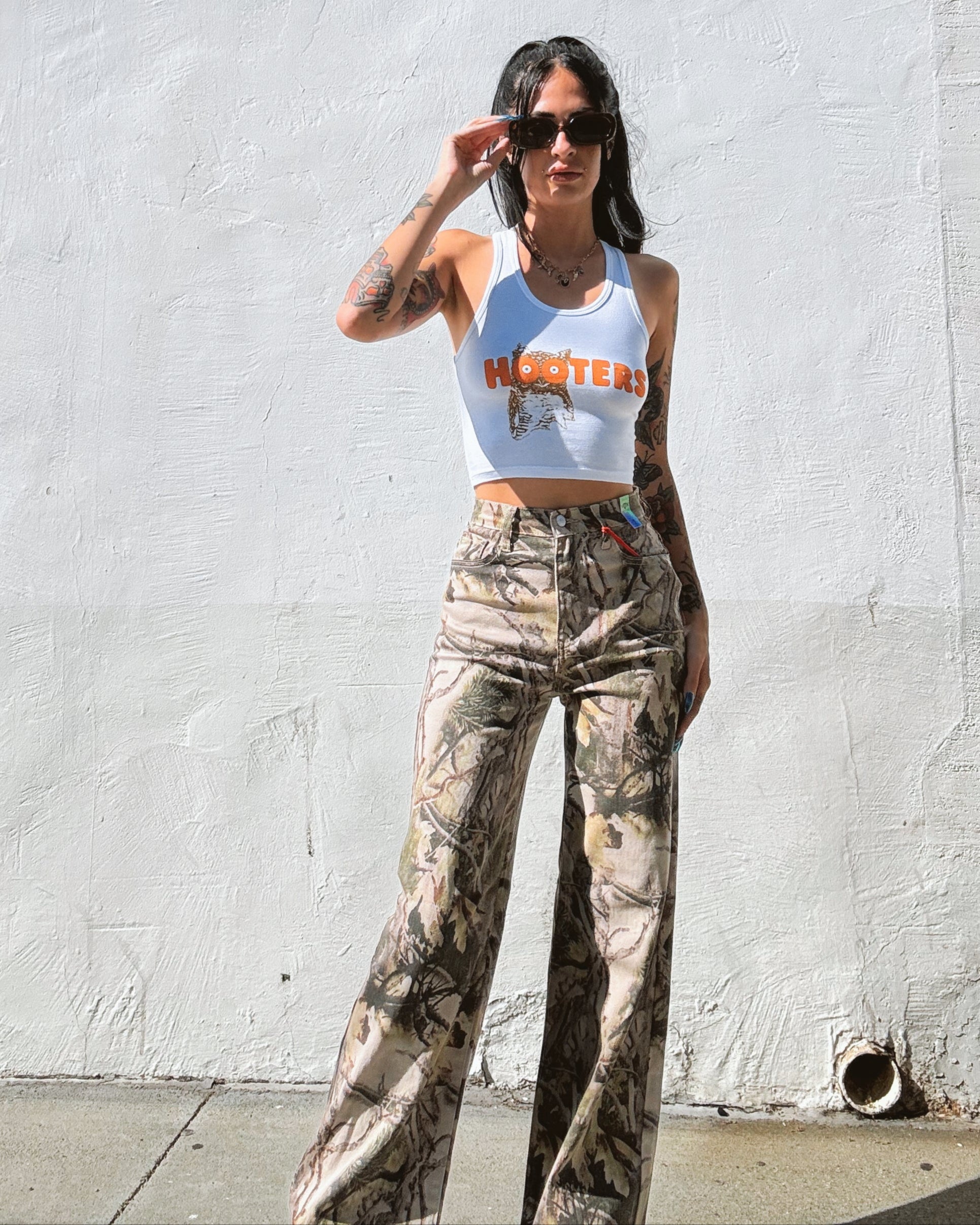 Tree Camo Flare Jeans