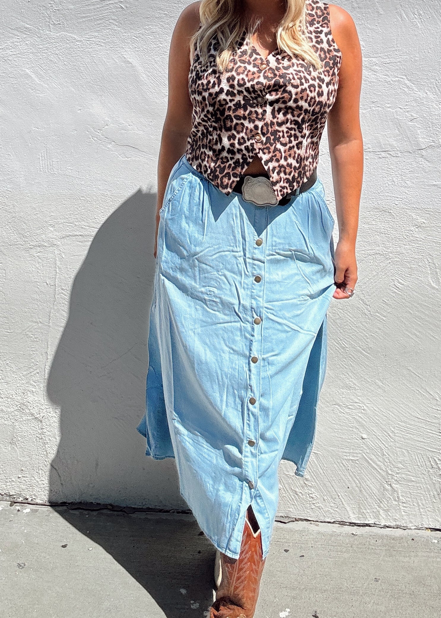 Denim Maxi Skirt